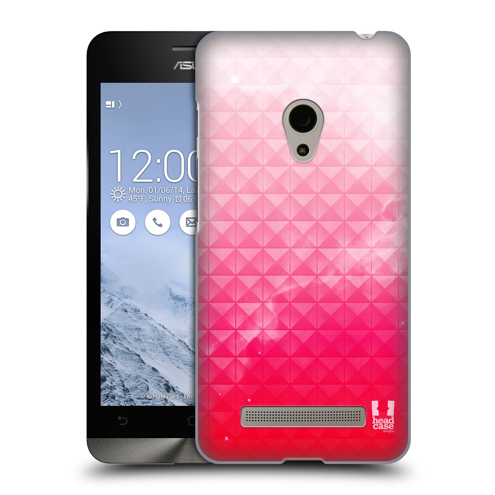 HEAD CASE plastový obal na mobil Asus Zenfone 5 vzor Hvězdná obloha hvězdy a slunce JAHODA RŮŽOVÁ