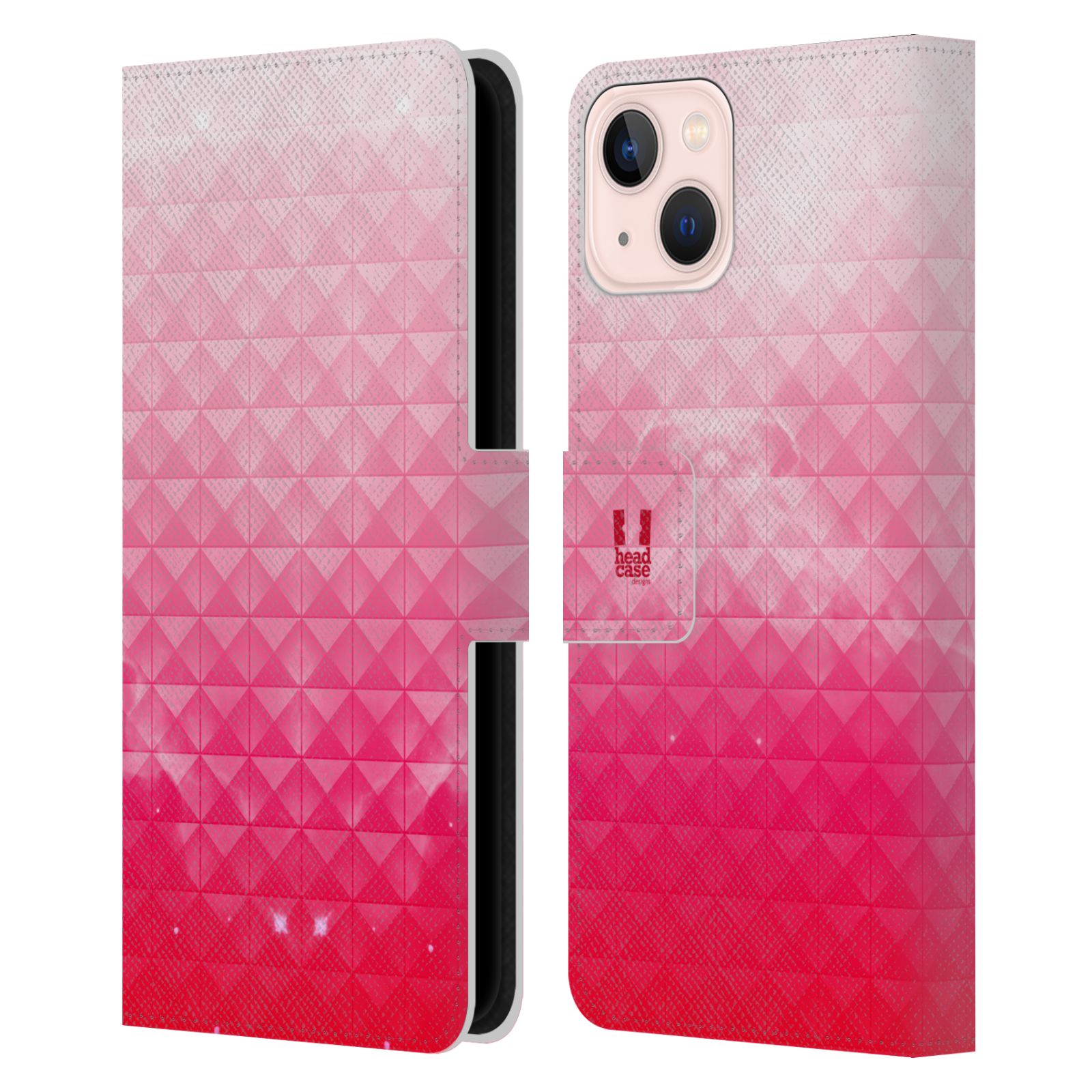 Pouzdro HEAD CASE na mobil Apple Iphone 13 barevná vesmírná mlhovina růžová jahoda