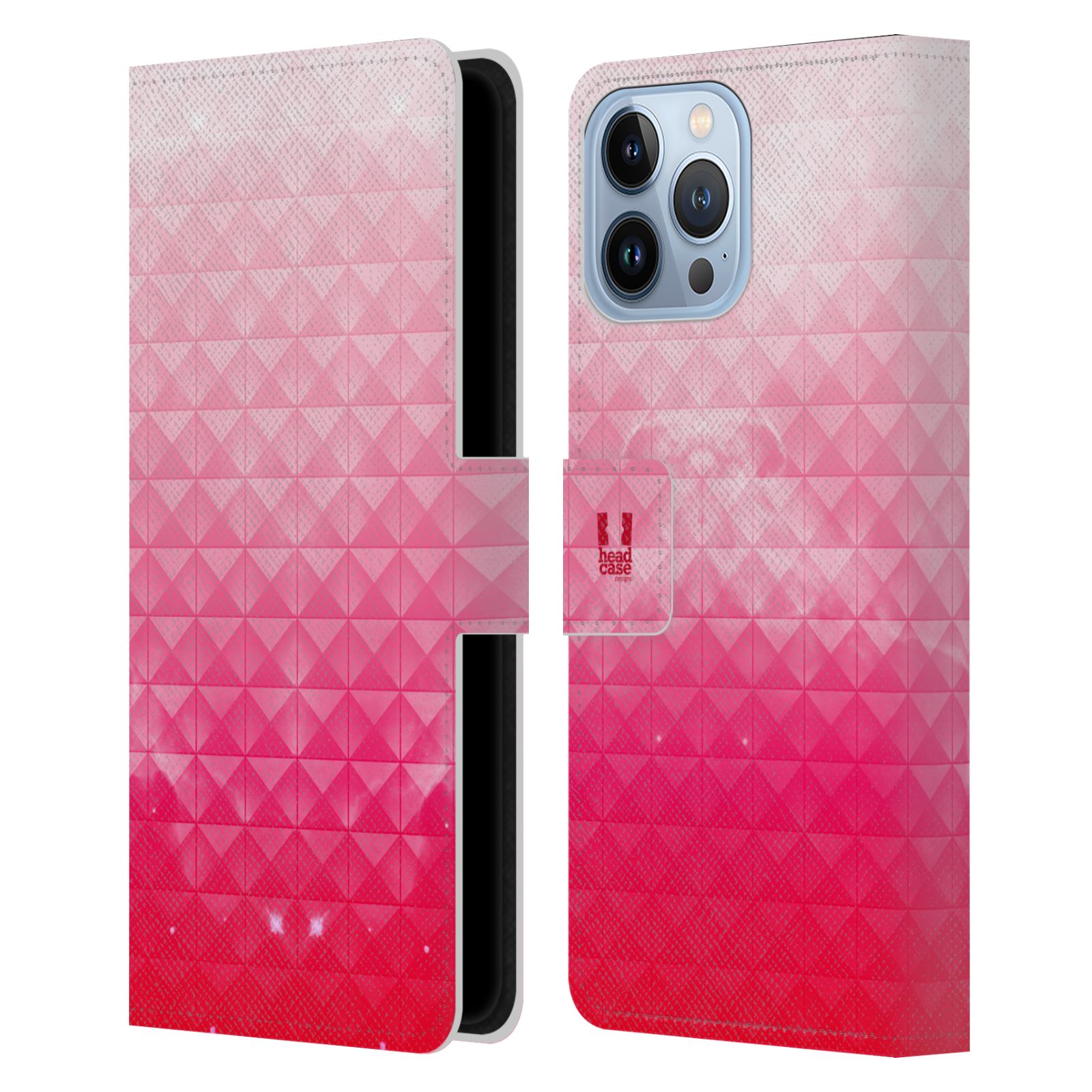 Pouzdro HEAD CASE na mobil Apple Iphone 13 PRO MAX barevná vesmírná mlhovina růžová jahoda