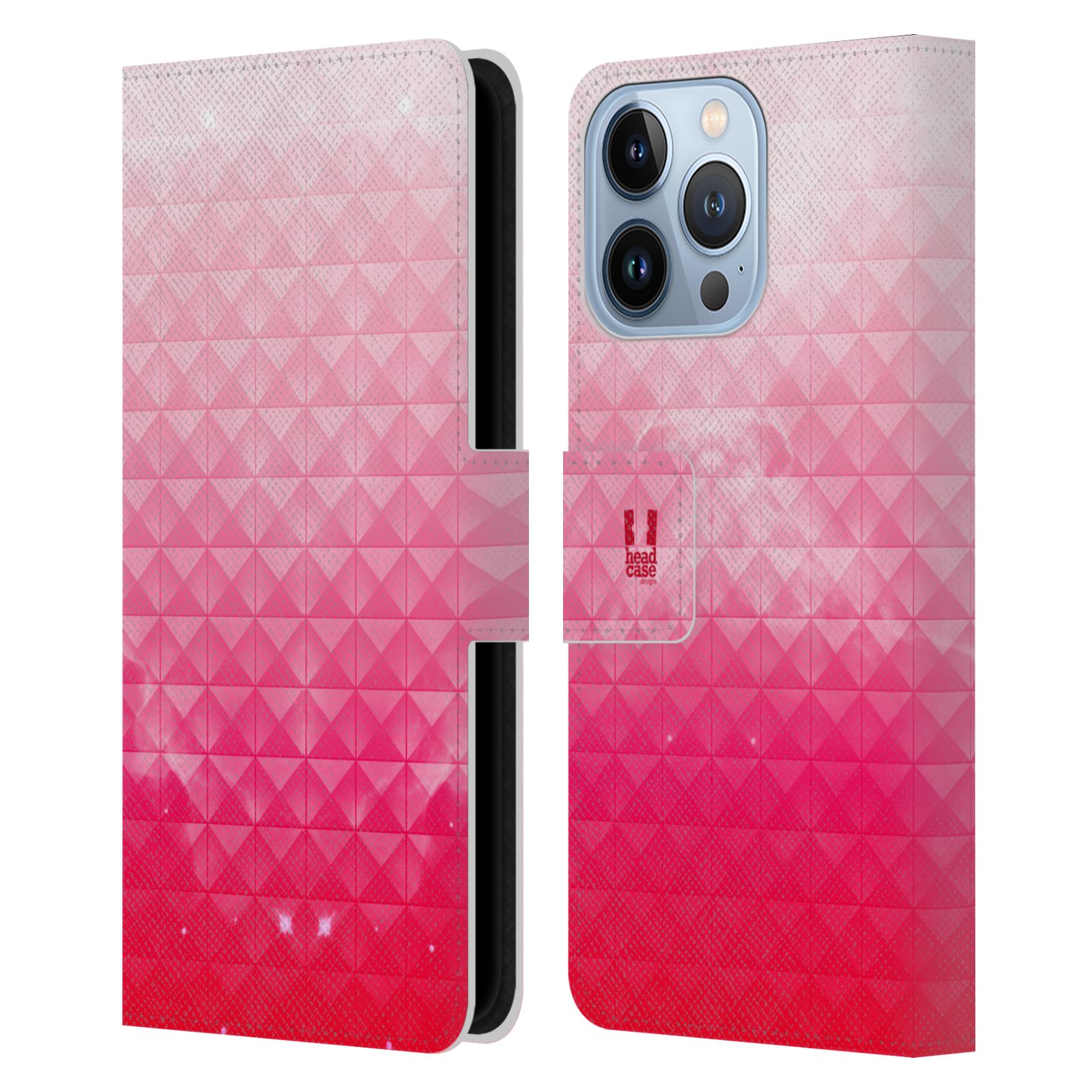 Pouzdro HEAD CASE na mobil Apple Iphone 13 PRO barevná vesmírná mlhovina růžová jahoda