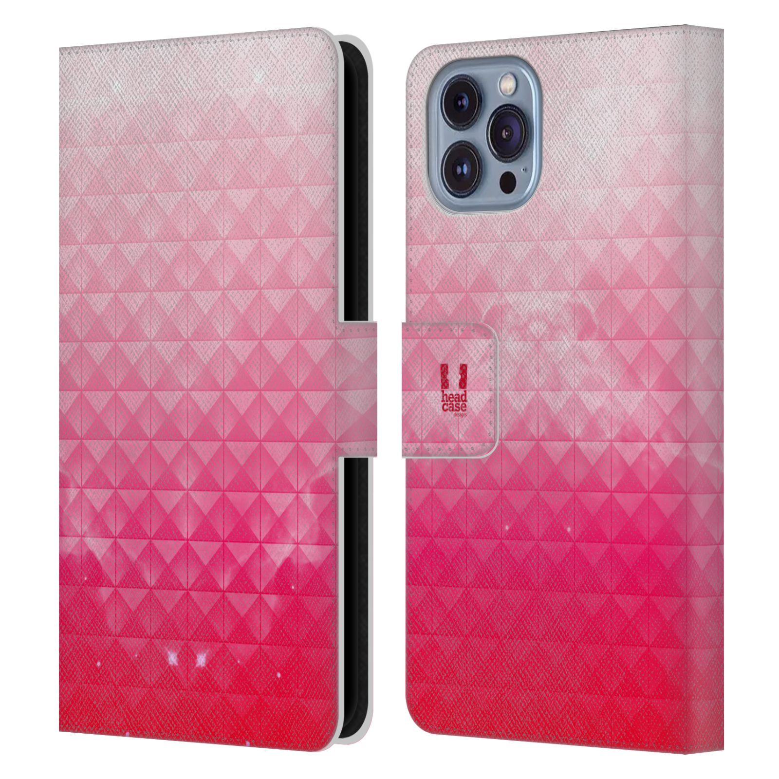 Pouzdro HEAD CASE na mobil Apple Iphone 14 barevná vesmírná mlhovina růžová jahoda