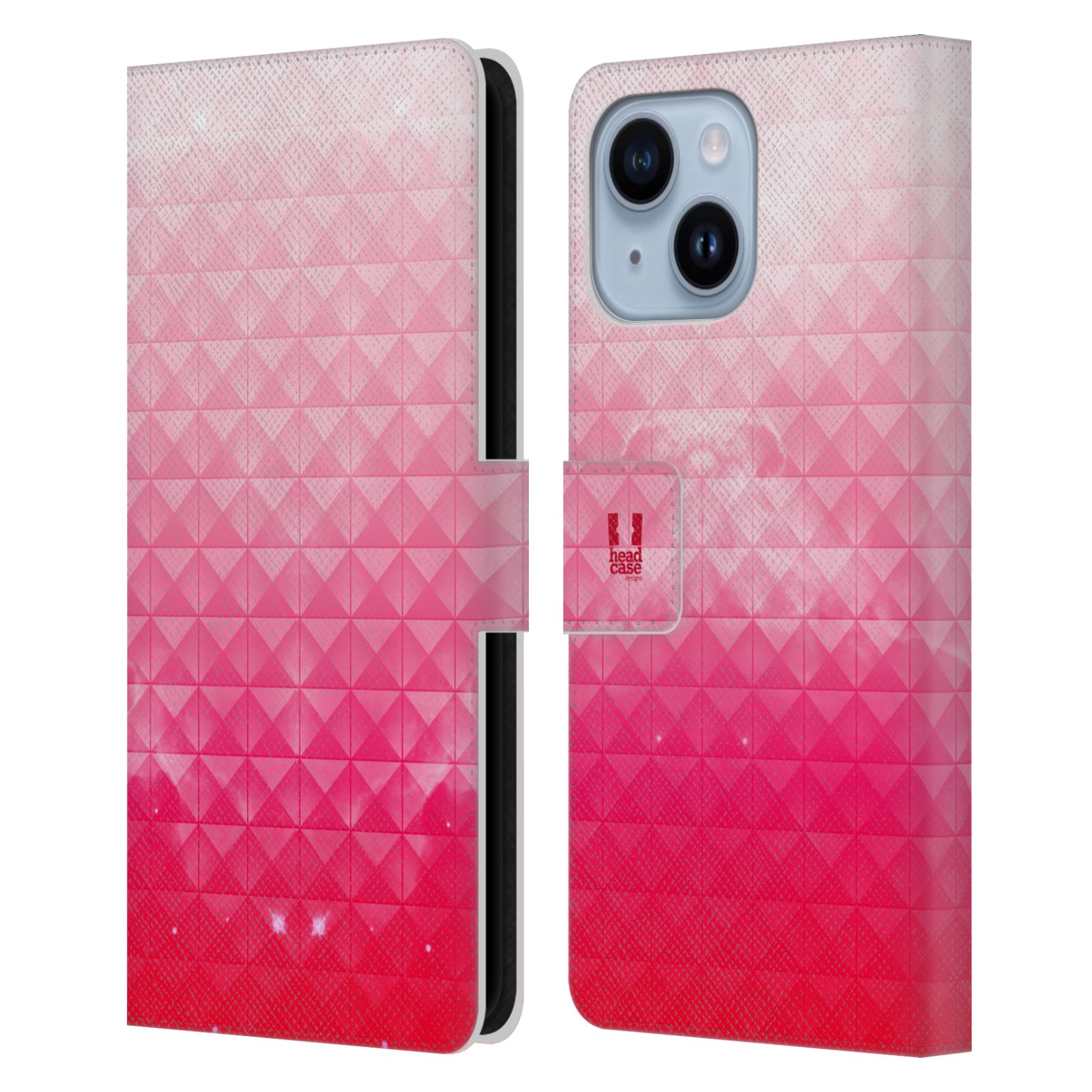 Pouzdro HEAD CASE na mobil Apple Iphone 14 PLUS barevná vesmírná mlhovina růžová jahoda