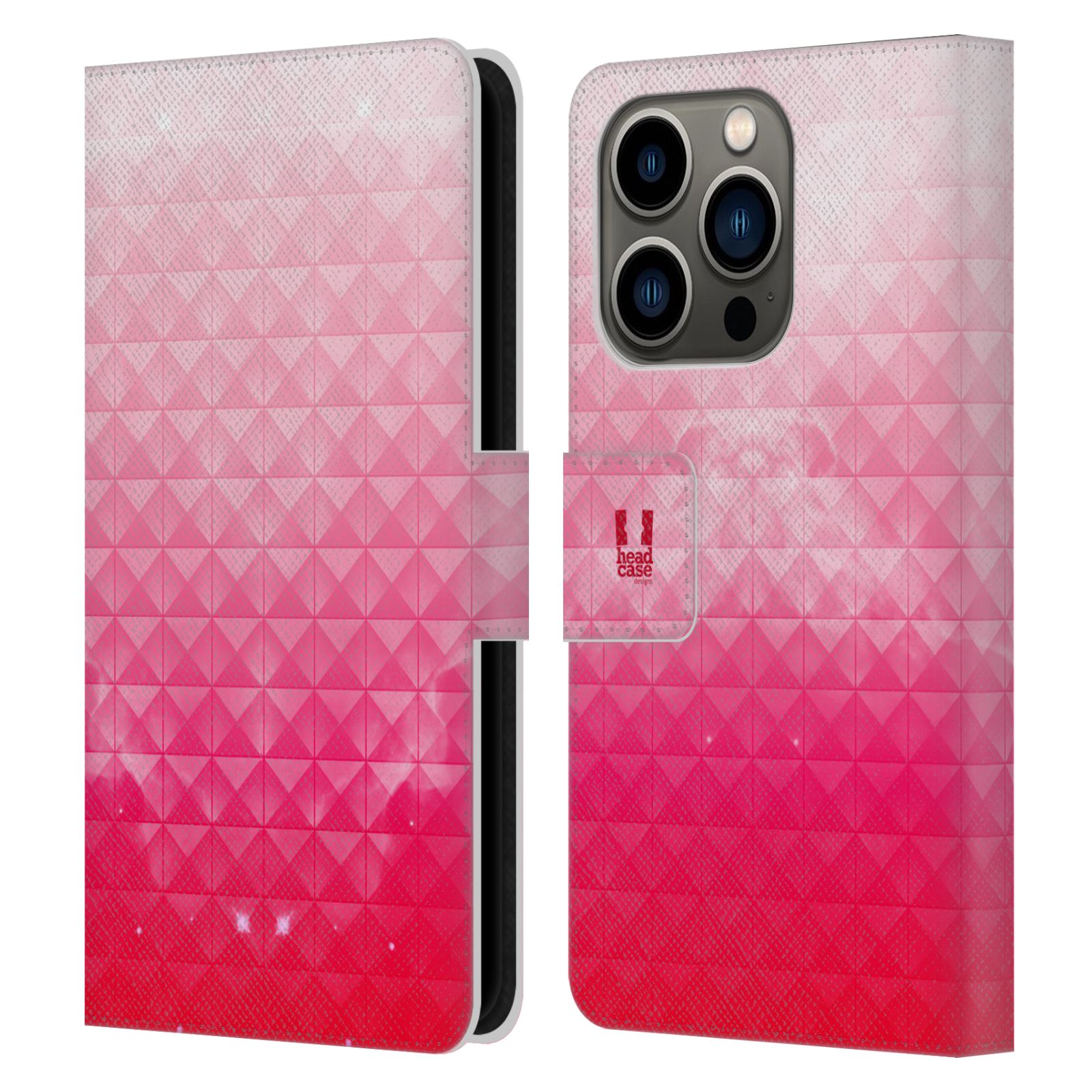 Pouzdro HEAD CASE na mobil Apple Iphone 14 PRO barevná vesmírná mlhovina růžová jahoda