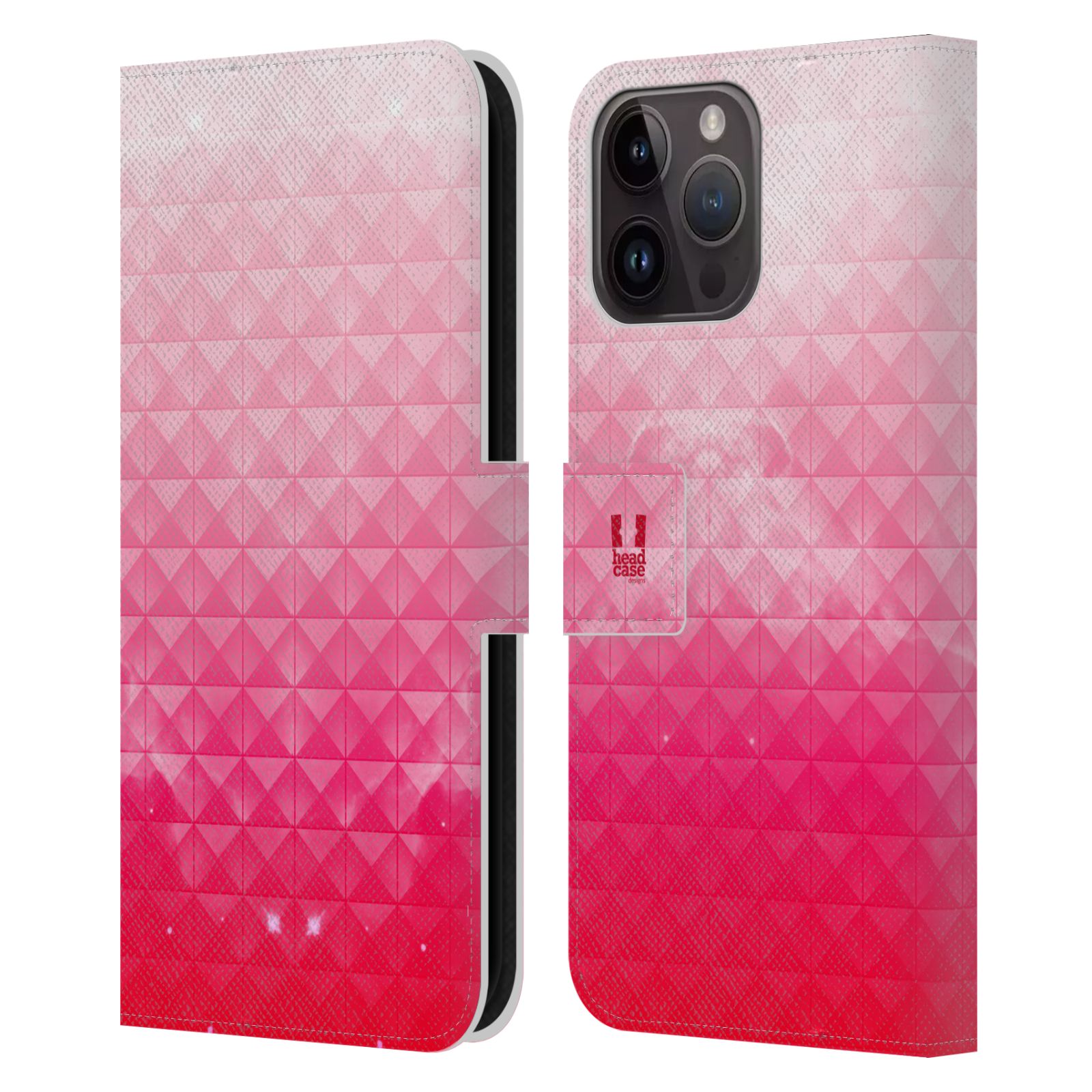 Pouzdro HEAD CASE na mobil Apple Iphone 15 PRO MAX barevná vesmírná mlhovina růžová jahoda