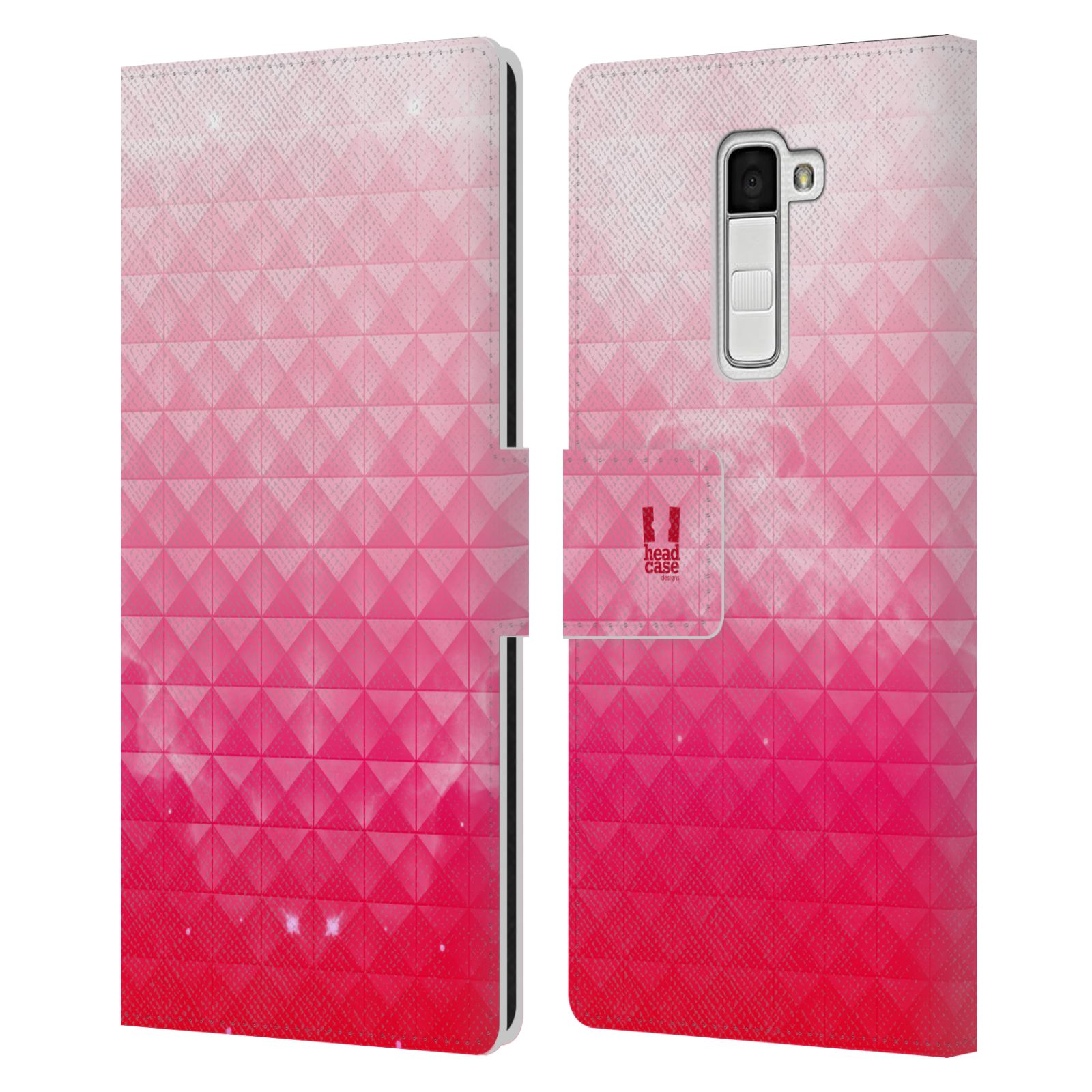 HEAD CASE Flipové pouzdro pro mobil LG K10 barevná vesmírná mlhovina růžová jahoda