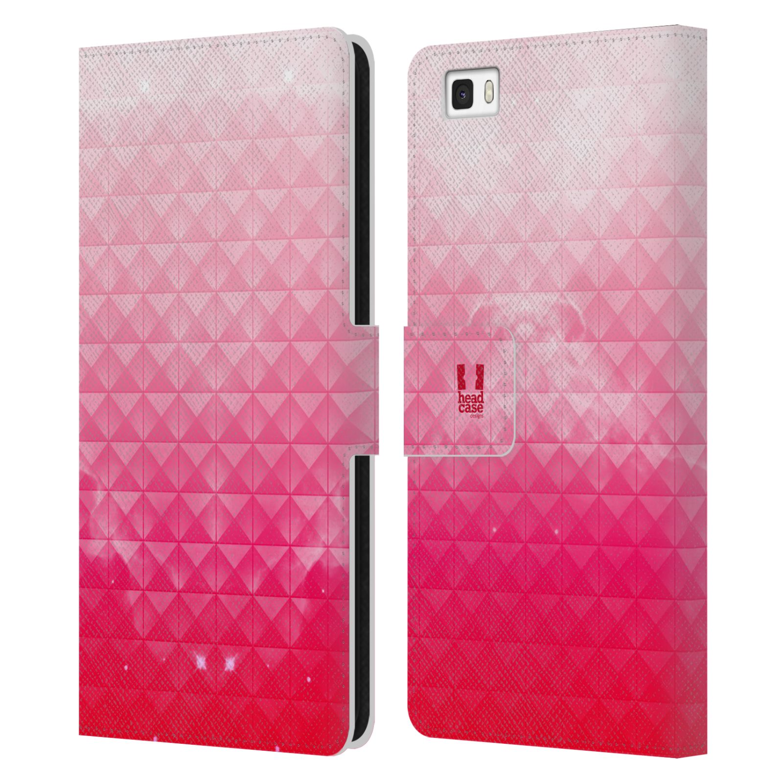 HEAD CASE Flipové pouzdro pro mobil Huawei P8 LITE barevná vesmírná mlhovina růžová jahoda