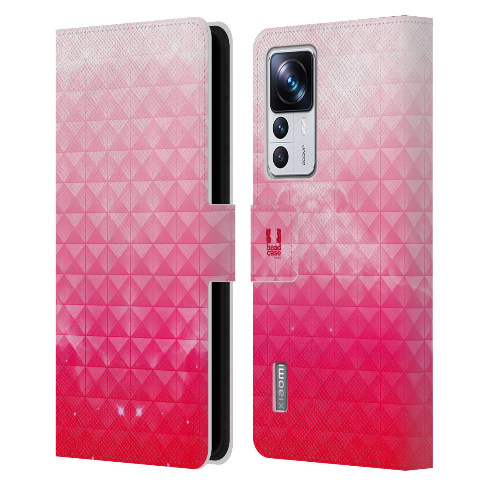 Pouzdro HEAD CASE na mobil Xiaomi 12T PRO barevná vesmírná mlhovina růžová jahoda