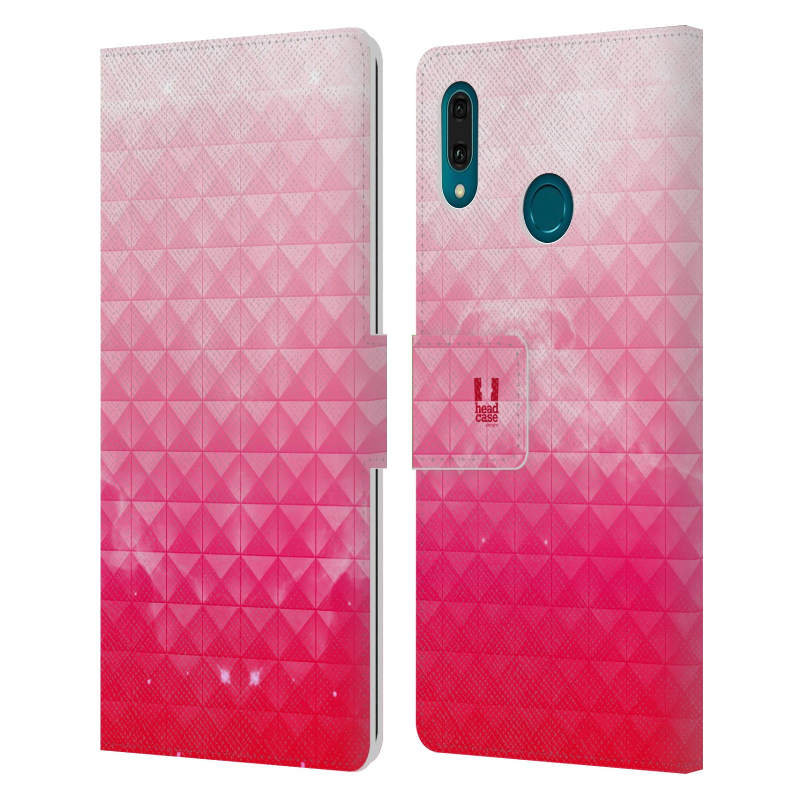 Pouzdro na mobil Huawei Y9 2019 barevná vesmírná mlhovina růžová jahoda
