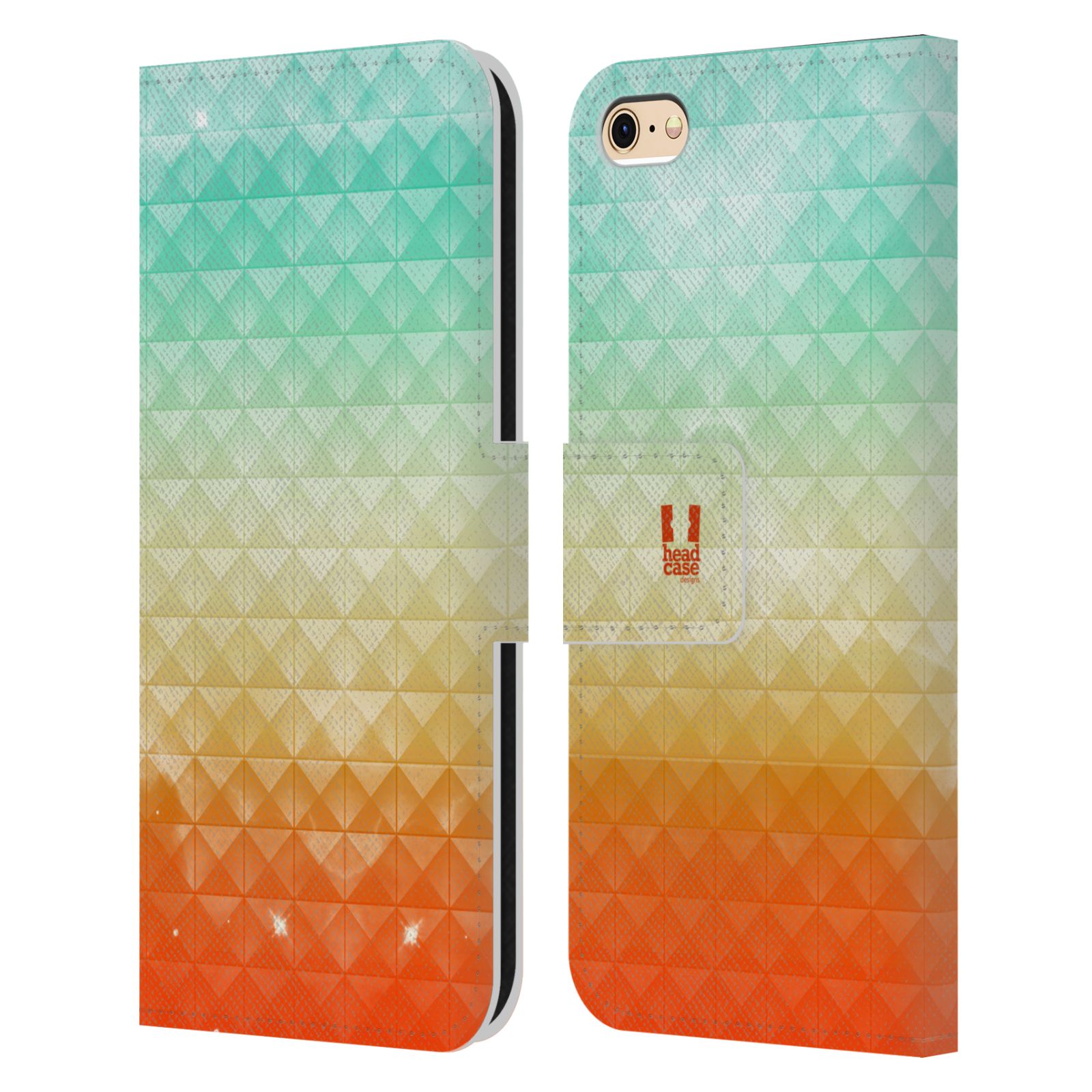 HEAD CASE Flipové pouzdro pro mobil Apple Iphone 6/6s barevná vesmírná mlhovina oranžová a tyrkysová