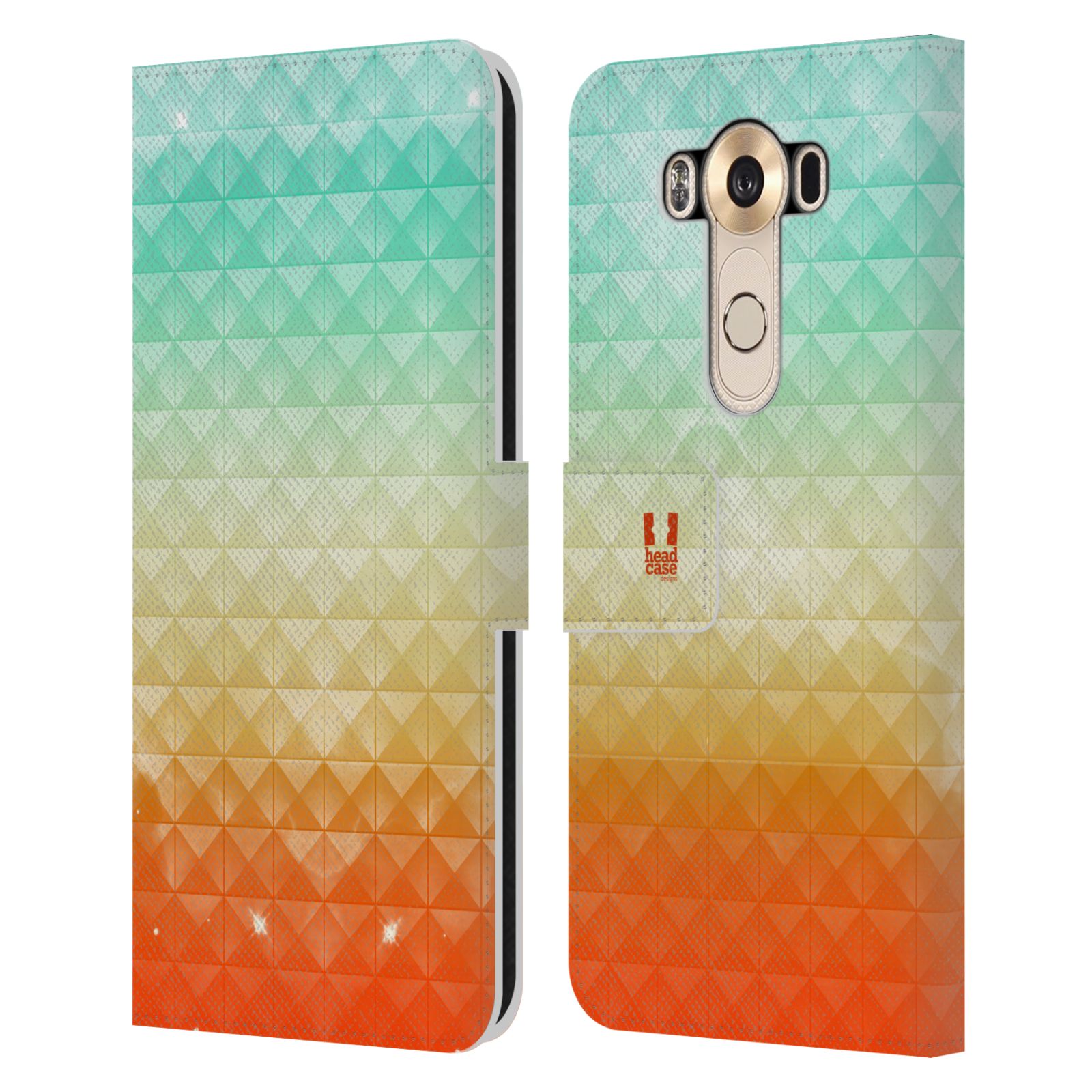 HEAD CASE Flipové pouzdro pro mobil LG V10 barevná vesmírná mlhovina oranžová a tyrkysová