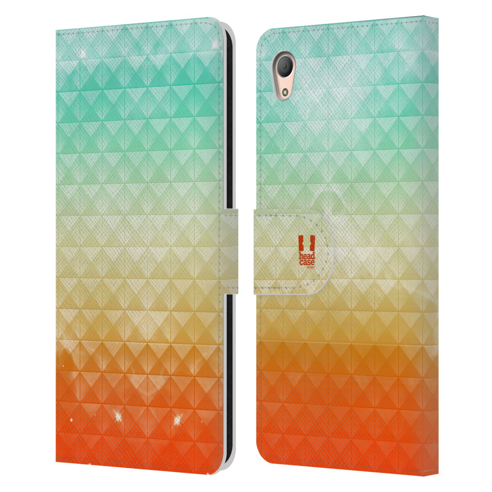 HEAD CASE Flipové pouzdro pro mobil SONY XPERIA Z3+ (PLUS) barevná vesmírná mlhovina oranžová a tyrkysová