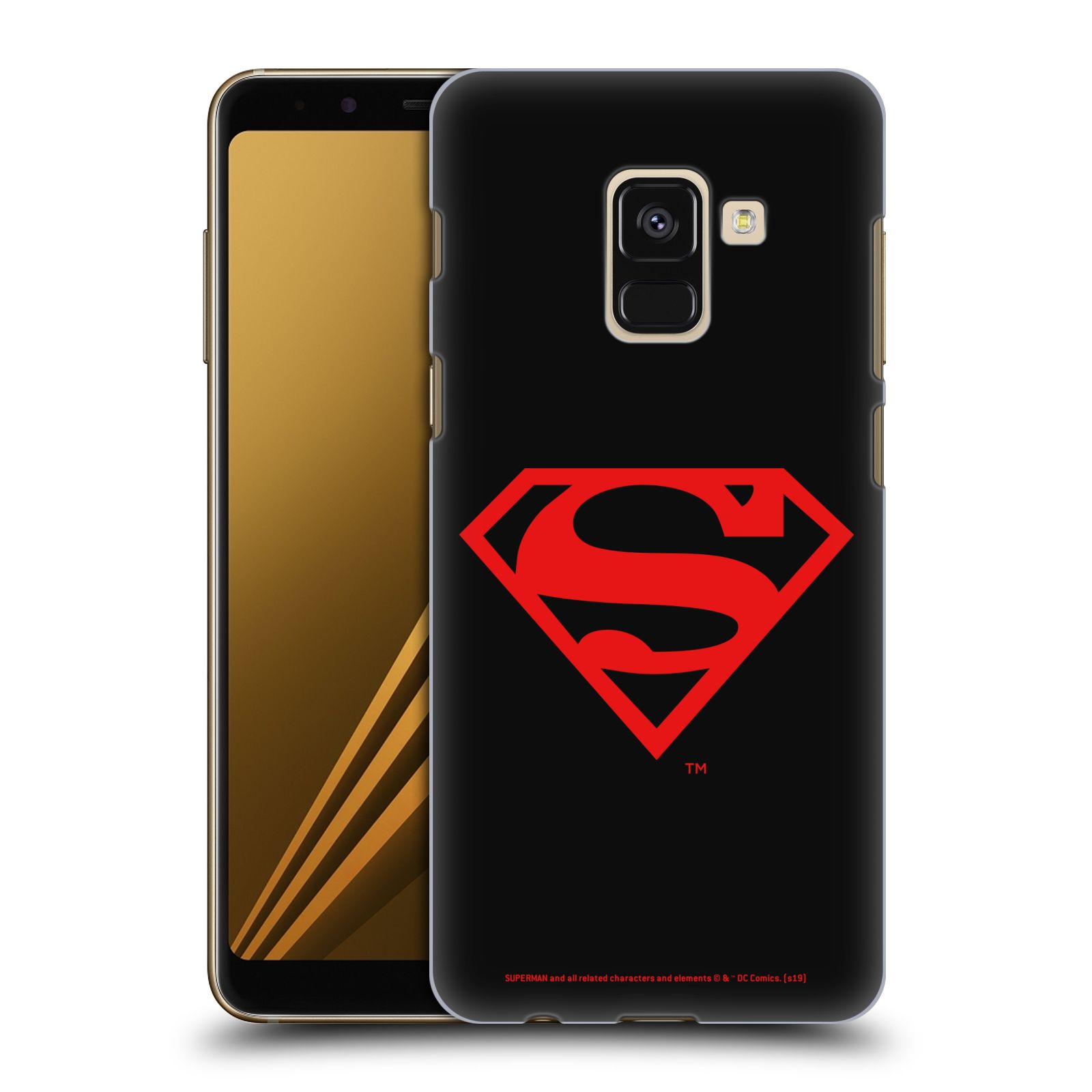 Pouzdro na mobil Samsung Galaxy A8+ 2018, A8 PLUS 2018 - HEAD CASE - DC komix Superman červený znak černé pozadí