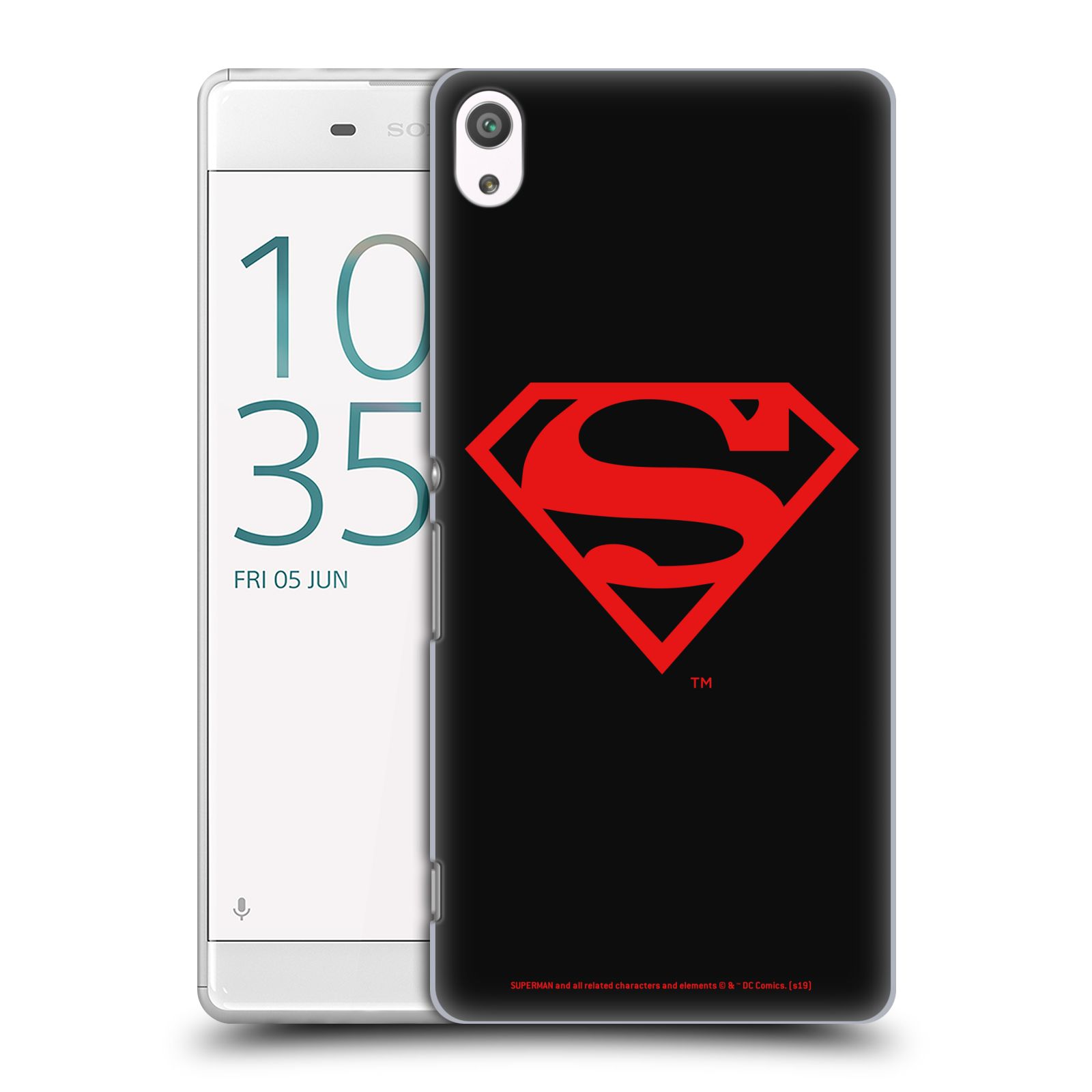 Pouzdro na mobil Sony Xperia XA ULTRA - HEAD CASE - DC komix Superman červený znak černé pozadí