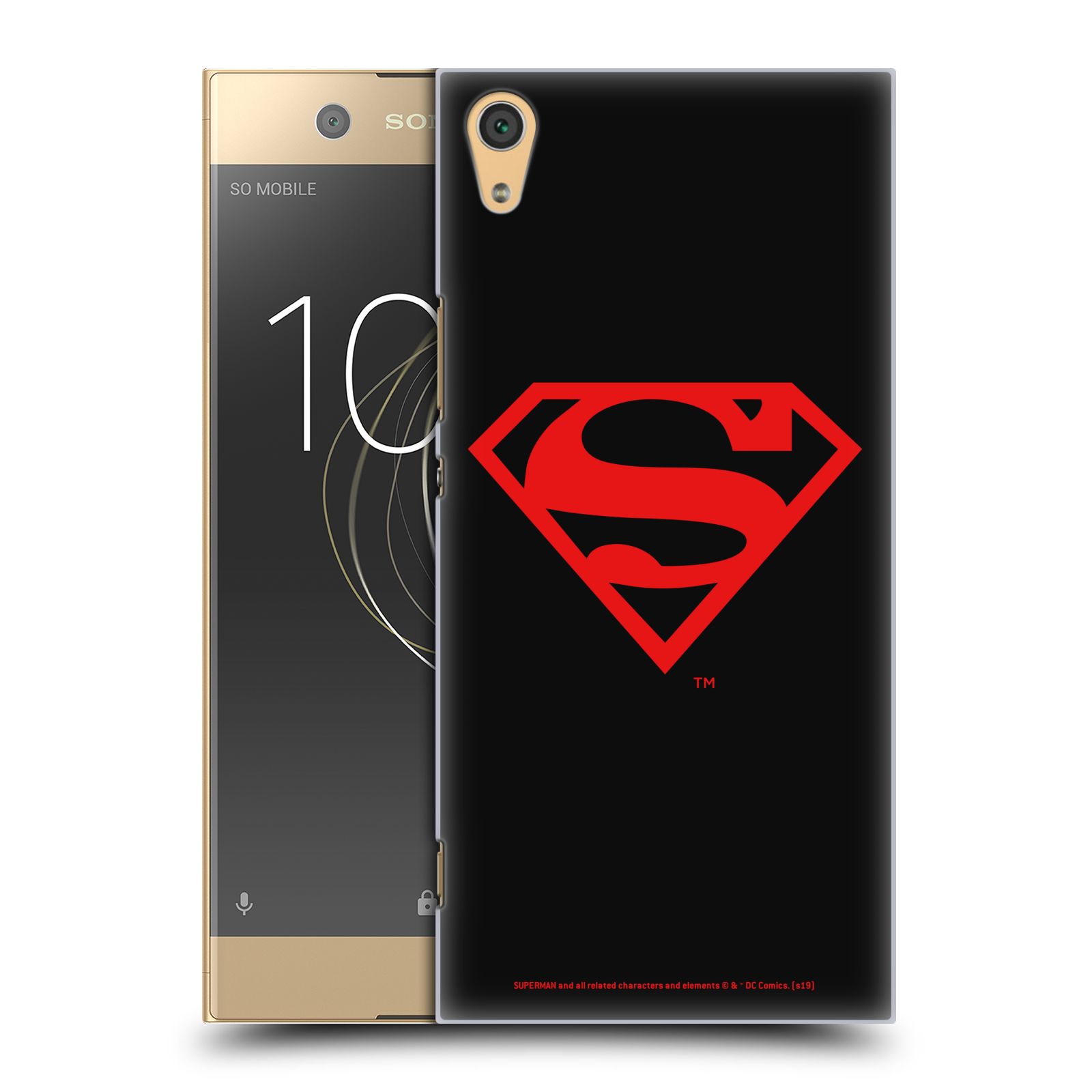 Pouzdro na mobil Sony Xperia XA1 ULTRA - HEAD CASE - DC komix Superman červený znak černé pozadí
