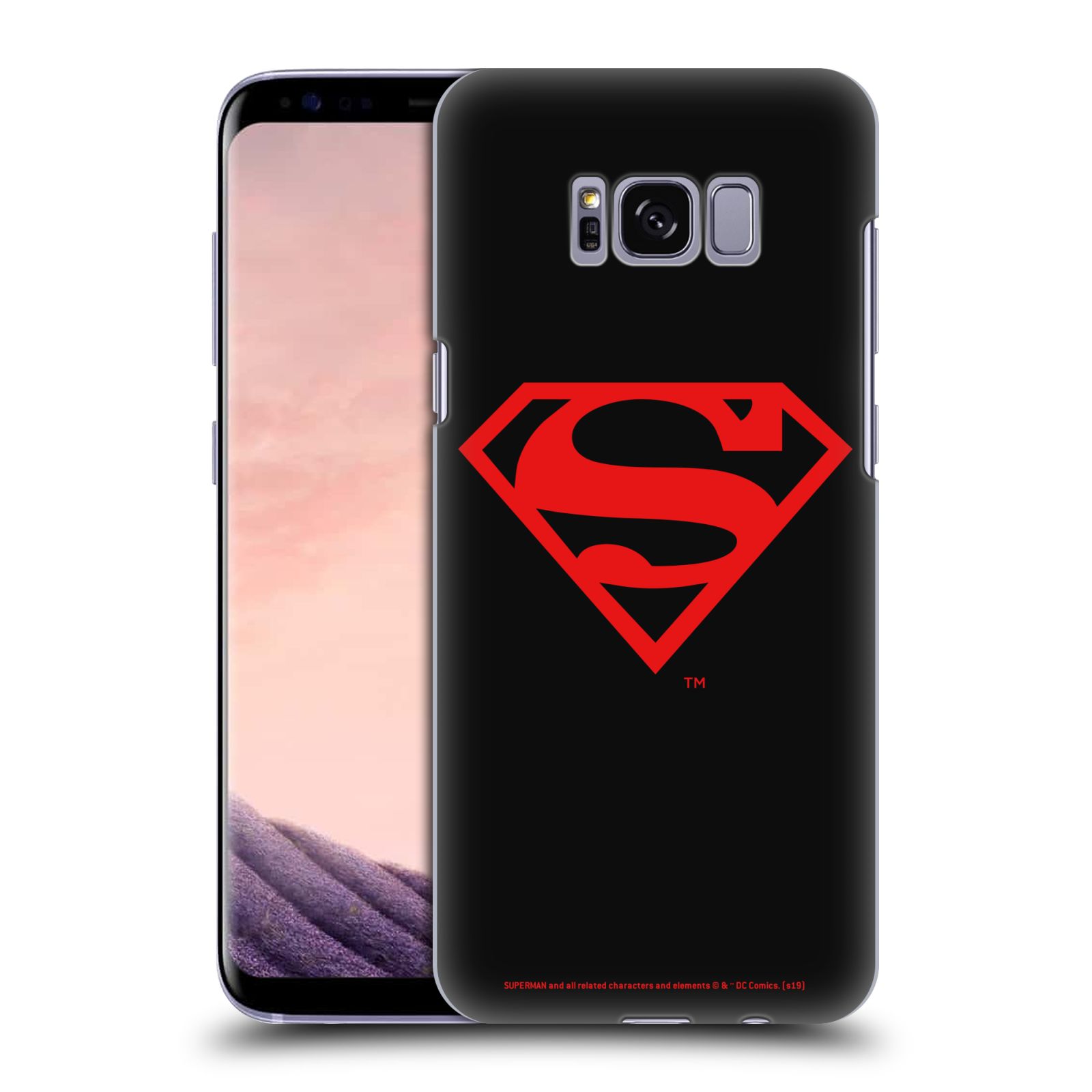 Pouzdro na mobil Samsung Galaxy S8 - HEAD CASE - DC komix Superman červený znak černé pozadí