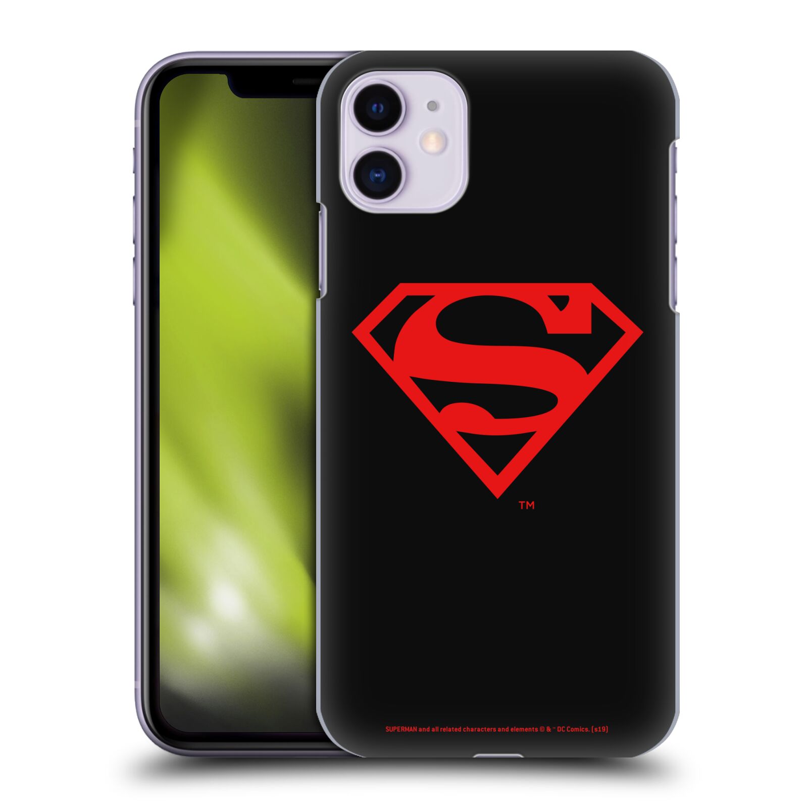 Pouzdro na mobil Apple Iphone 11 - HEAD CASE - DC komix Superman červený znak černé pozadí