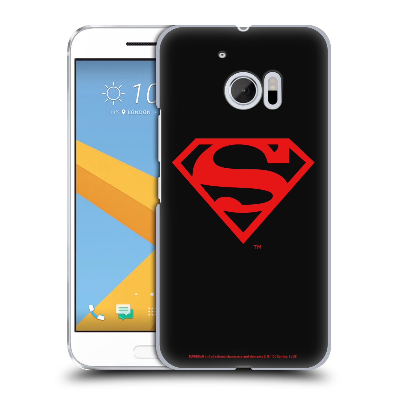 Pouzdro na mobil HTC 10 - HEAD CASE - DC komix Superman červený znak černé pozadí