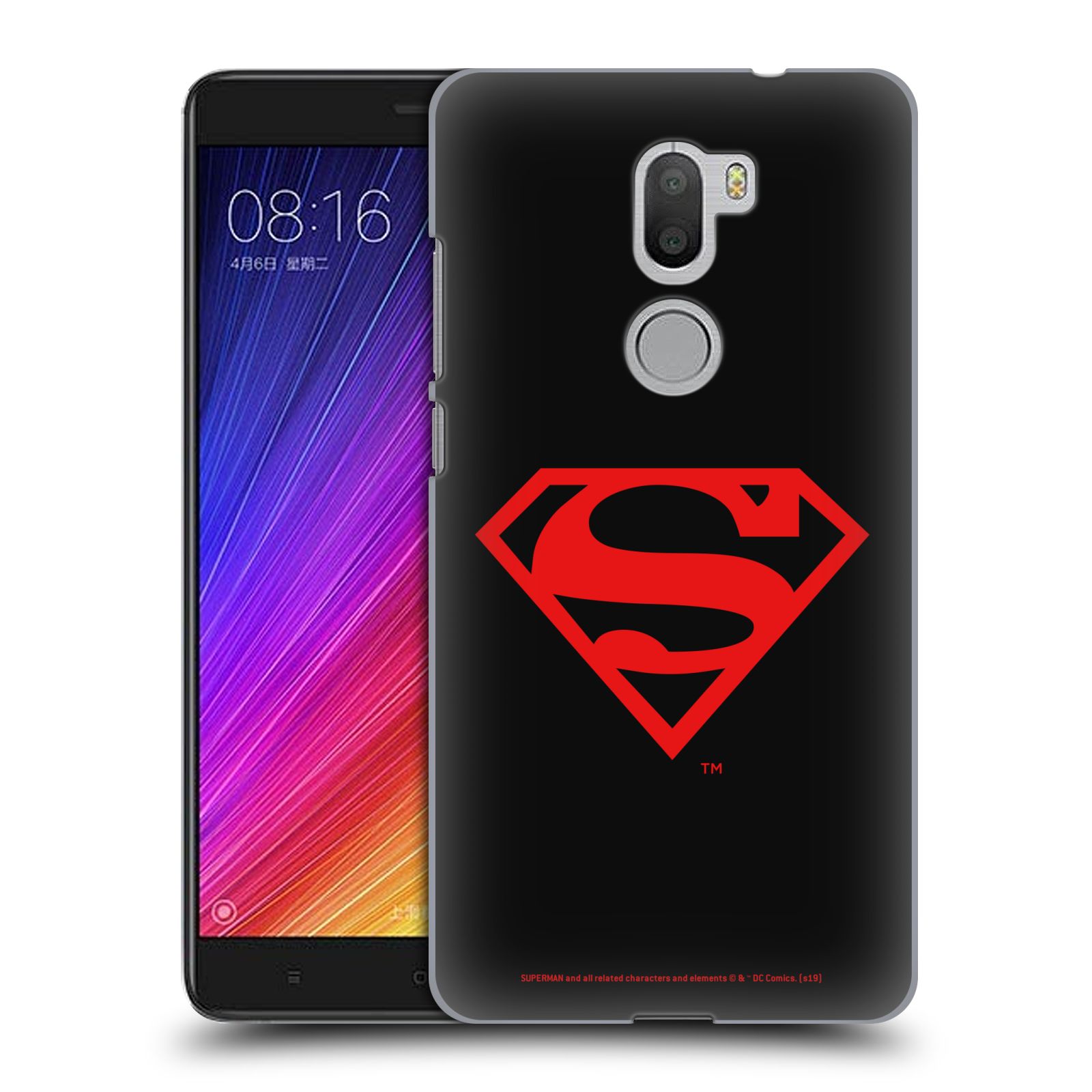 Pouzdro na mobil Xiaomi Mi5s PLUS - HEAD CASE - DC komix Superman červený znak černé pozadí