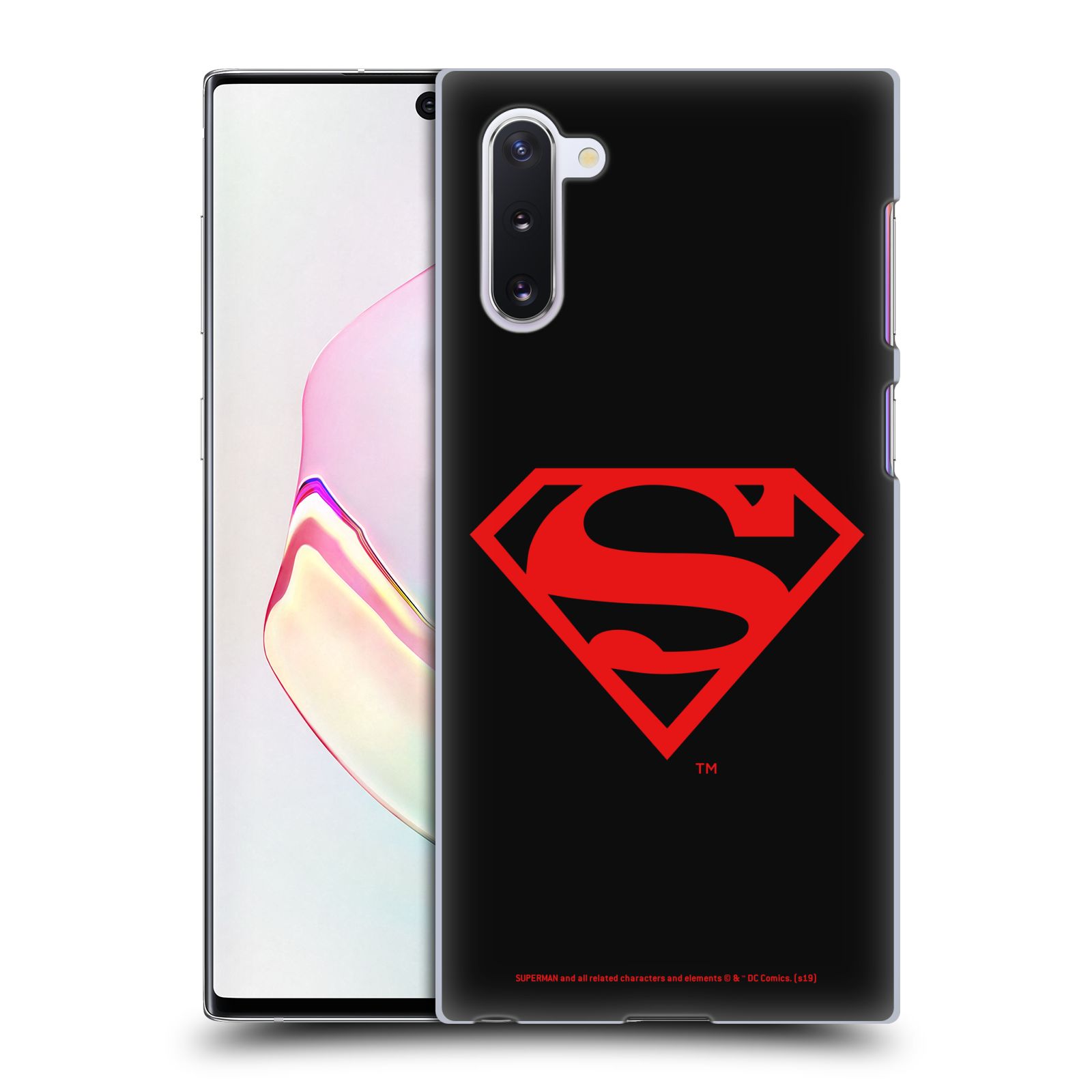 Pouzdro na mobil Samsung Galaxy Note 10 - HEAD CASE - DC komix Superman červený znak černé pozadí