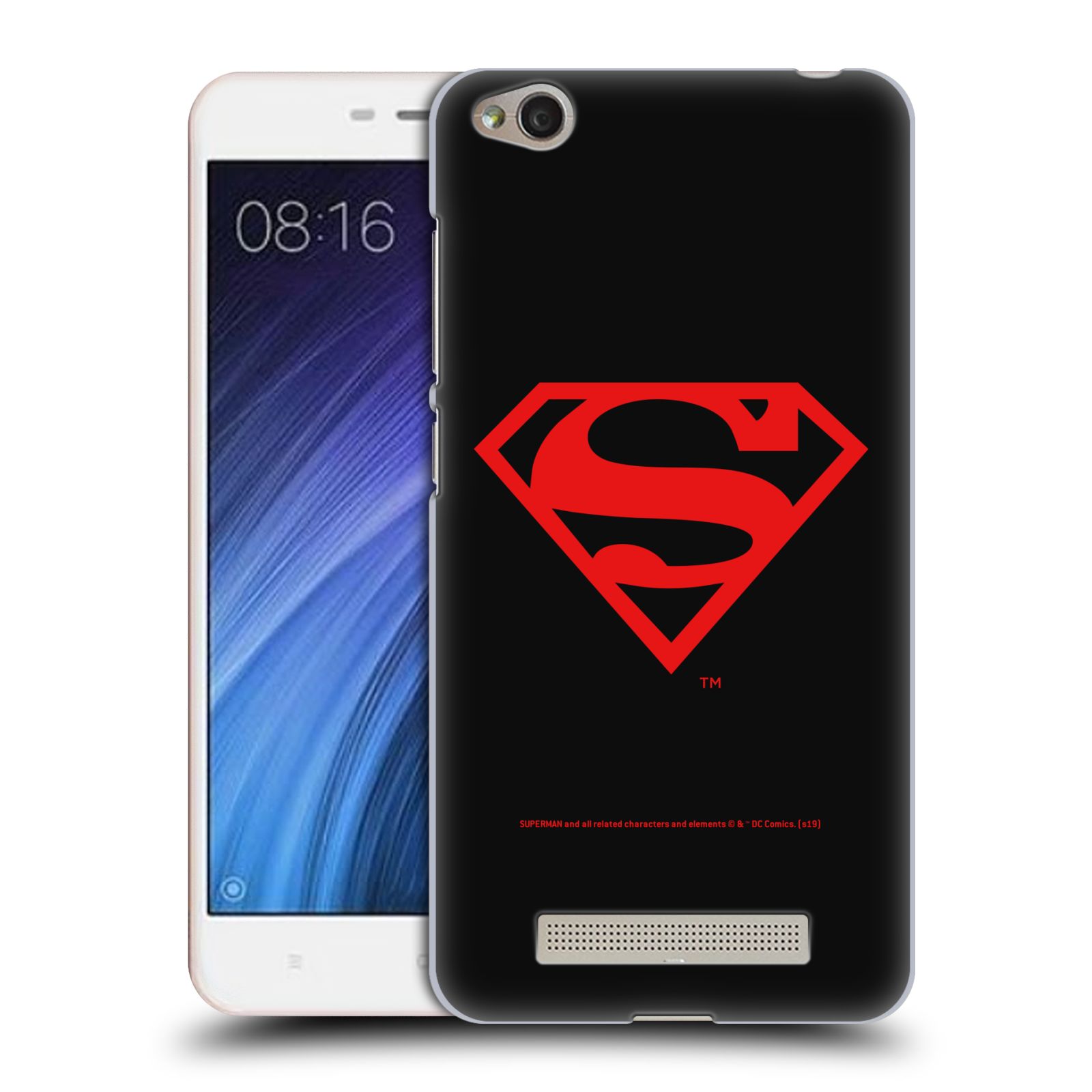 Pouzdro na mobil Xiaomi Redmi 4a - HEAD CASE - DC komix Superman červený znak černé pozadí