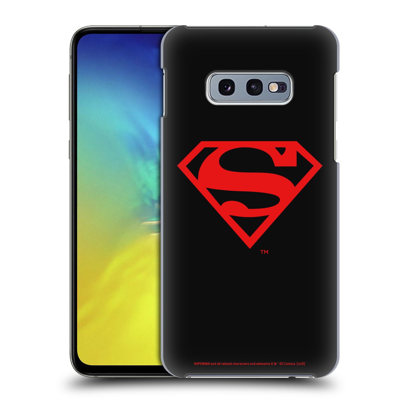 Pouzdro na mobil Samsung Galaxy S10e - HEAD CASE - DC komix Superman červený znak černé pozadí