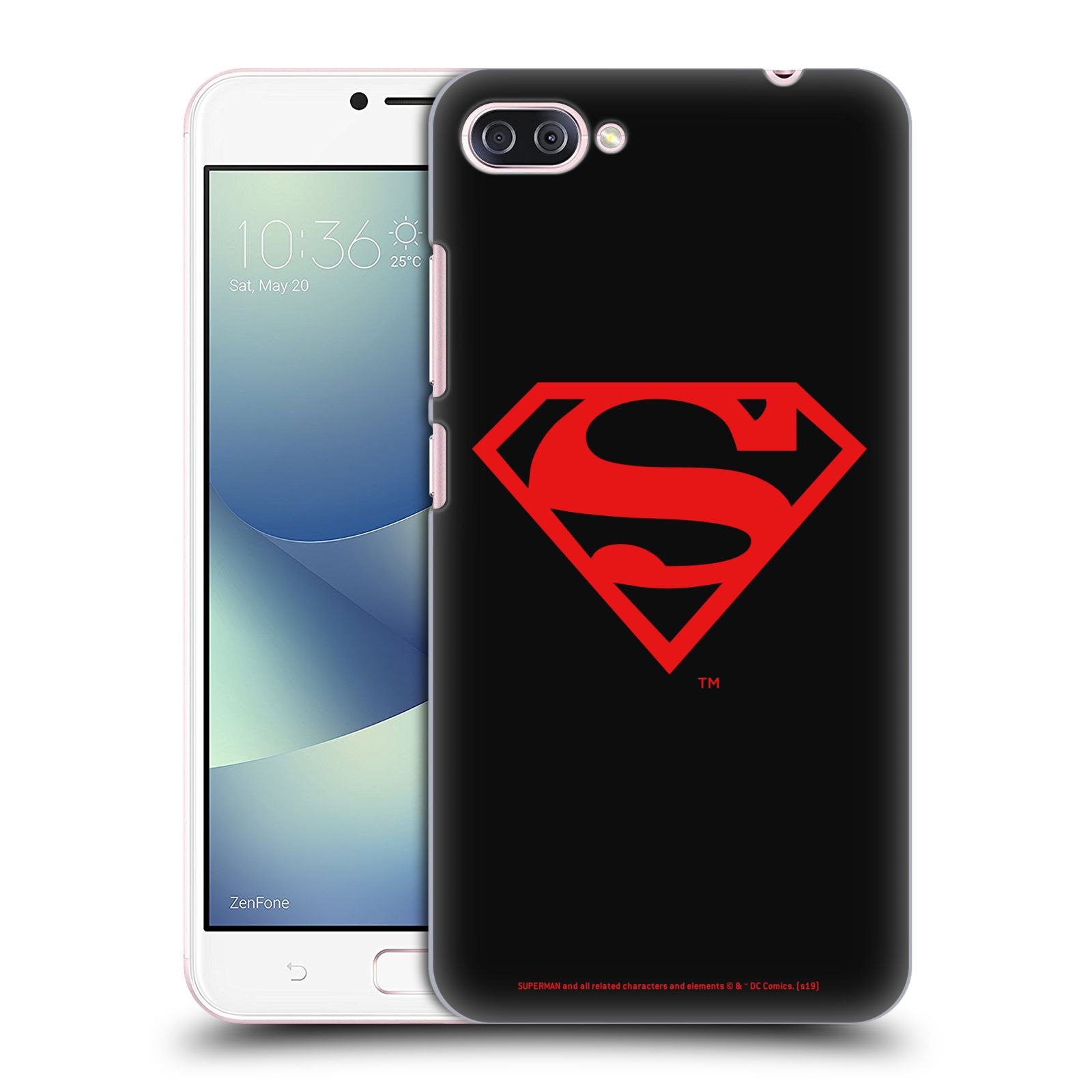 Pouzdro na mobil ASUS Zenfone 4 Max / 4 Max Pro (ZC554KL) - HEAD CASE - DC komix Superman červený znak černé pozadí
