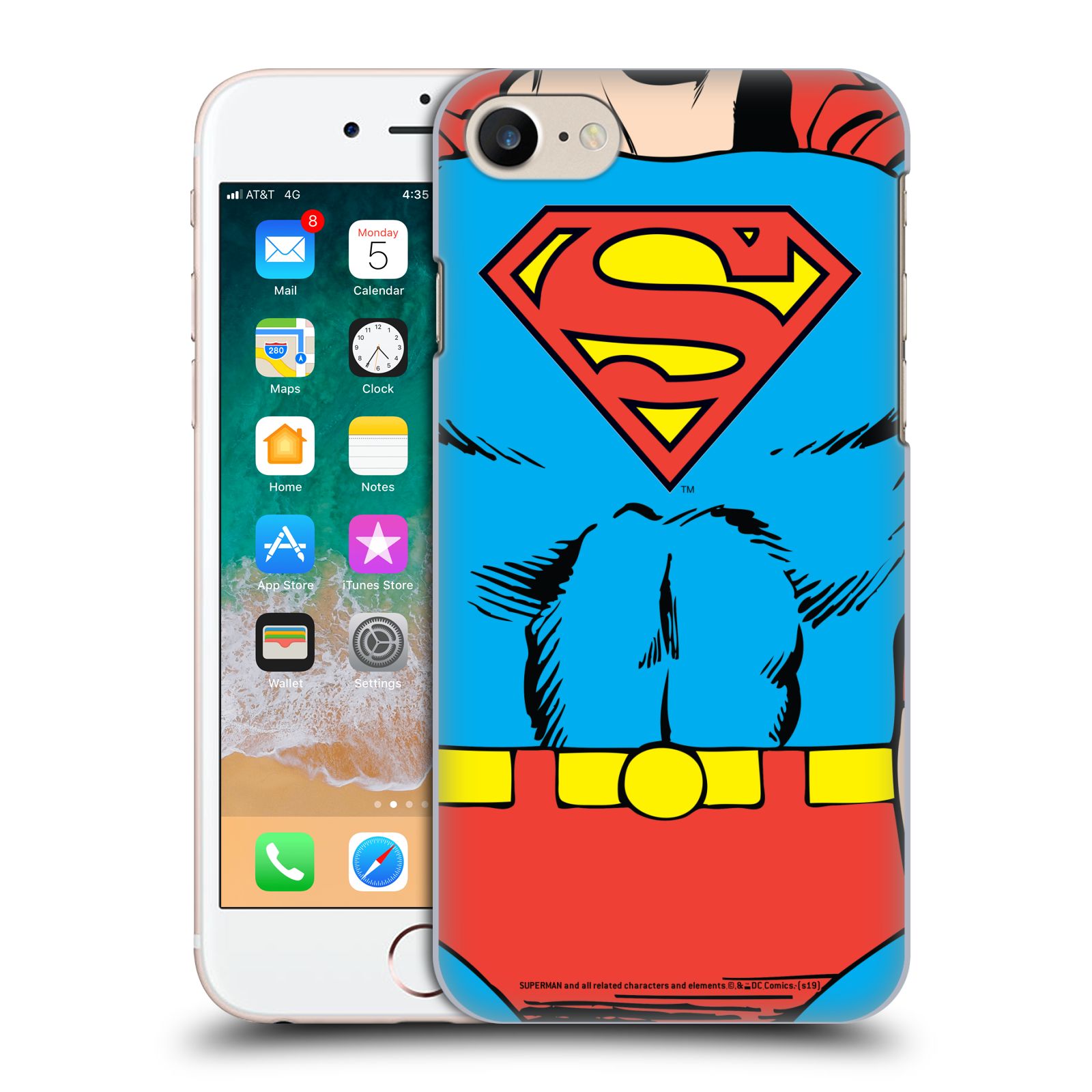 Pouzdro na mobil Apple Iphone 7/8 - HEAD CASE - DC komix Superman v obleku