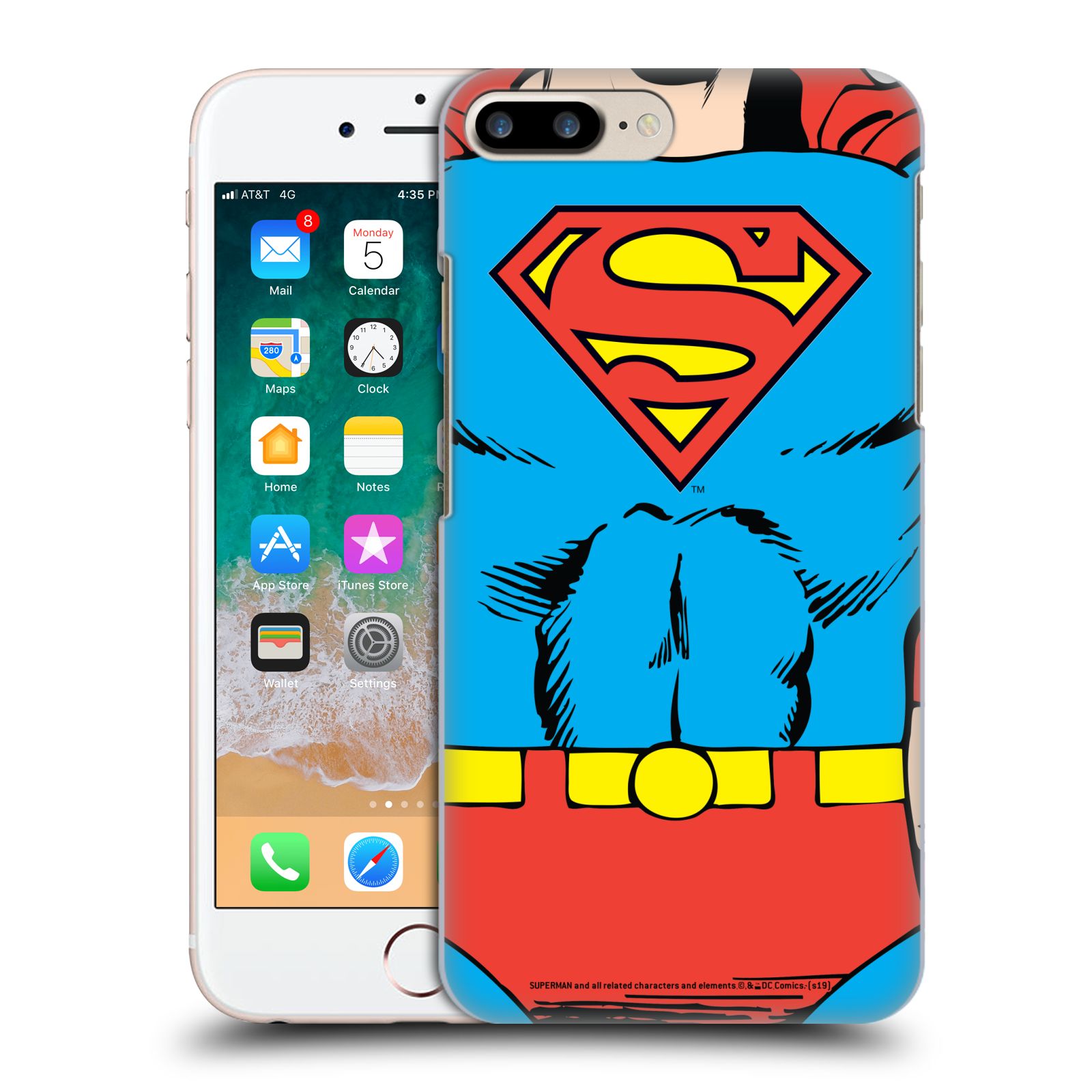 Pouzdro na mobil Apple Iphone 7/8 PLUS - HEAD CASE - DC komix Superman v obleku