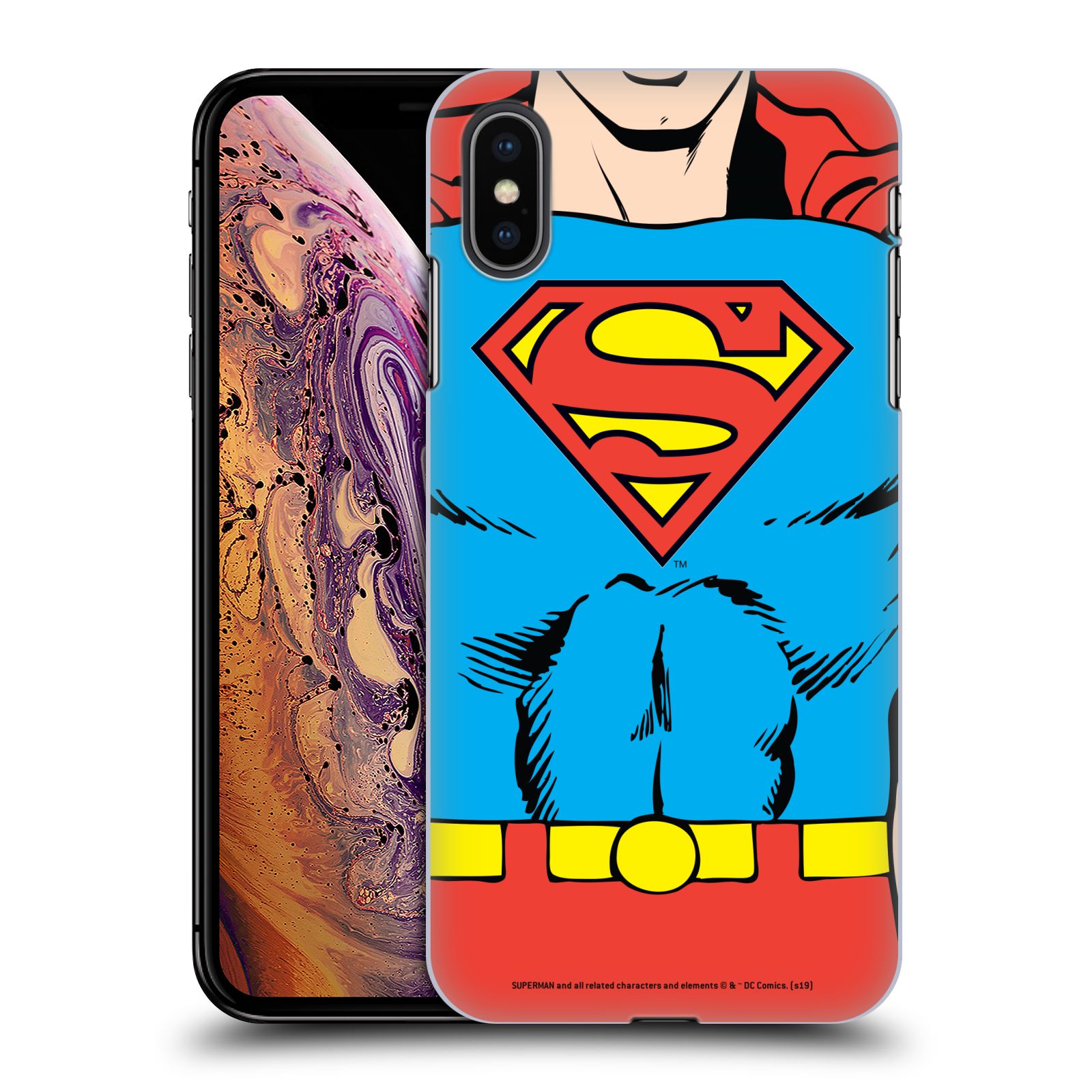 Pouzdro na mobil Apple Iphone XS MAX - HEAD CASE - DC komix Superman v obleku