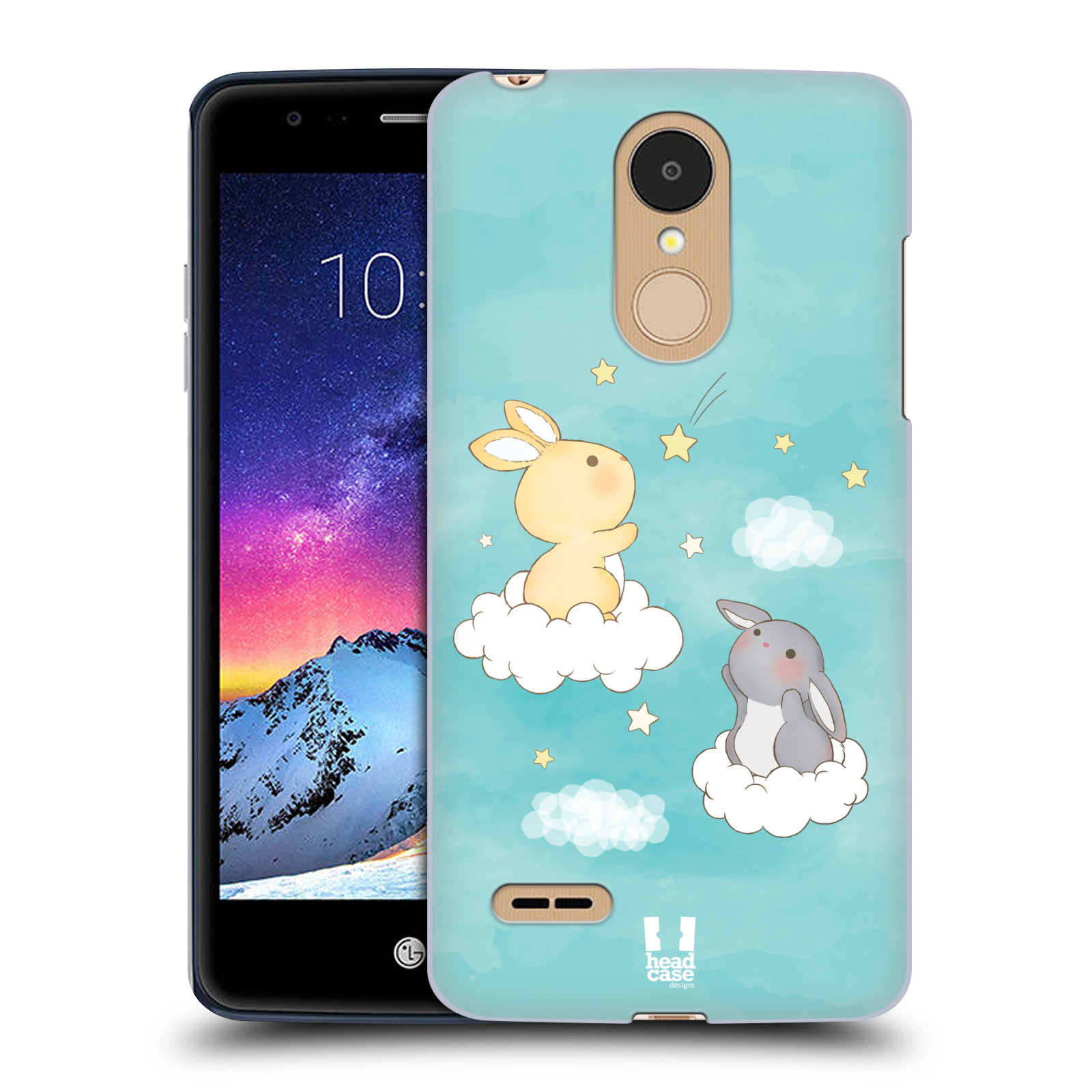HEAD CASE plastový obal na mobil LG K9 / K8 2018 vzor králíček a hvězdy modrá