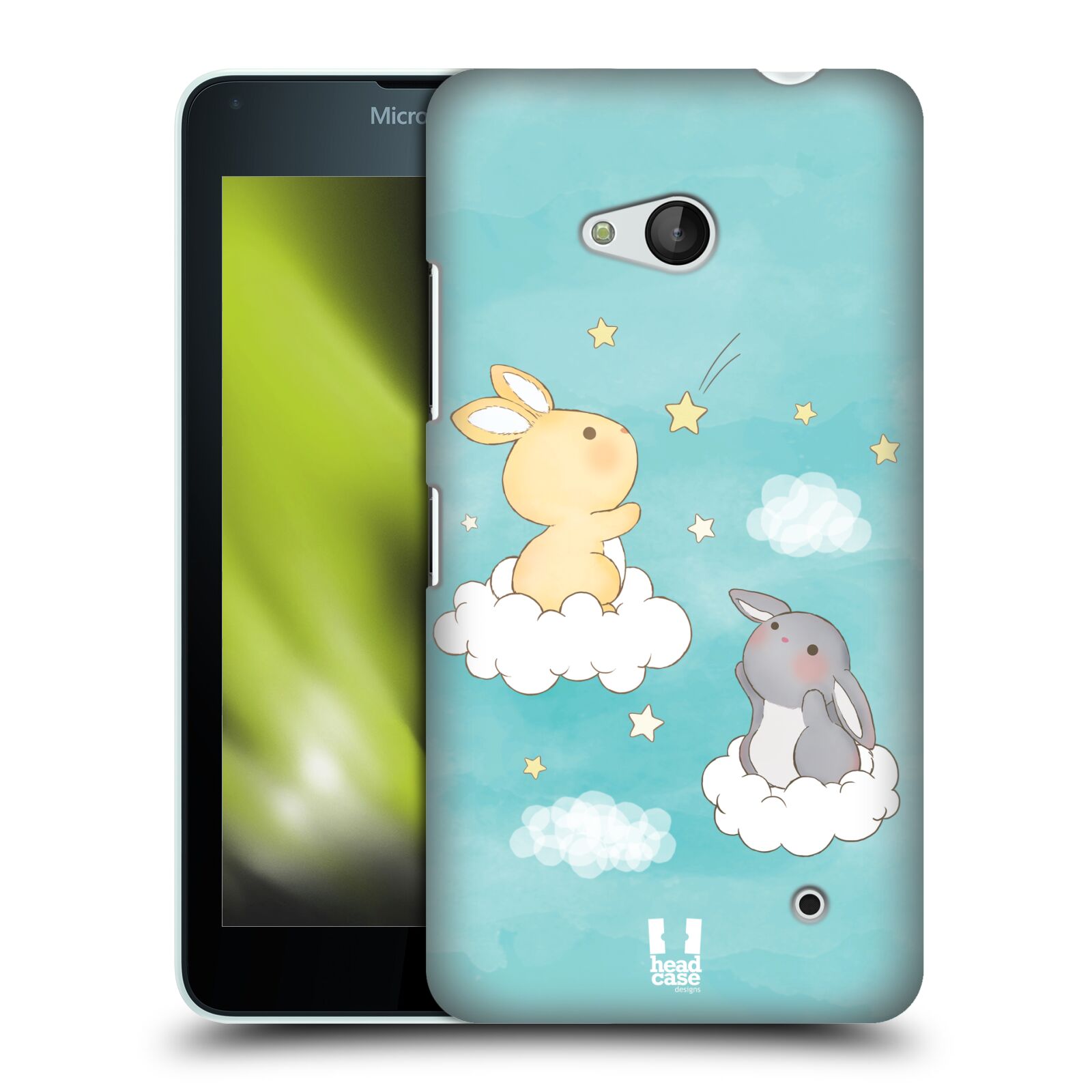 HEAD CASE plastový obal na mobil Nokia Lumia 640 vzor králíček a hvězdy modrá