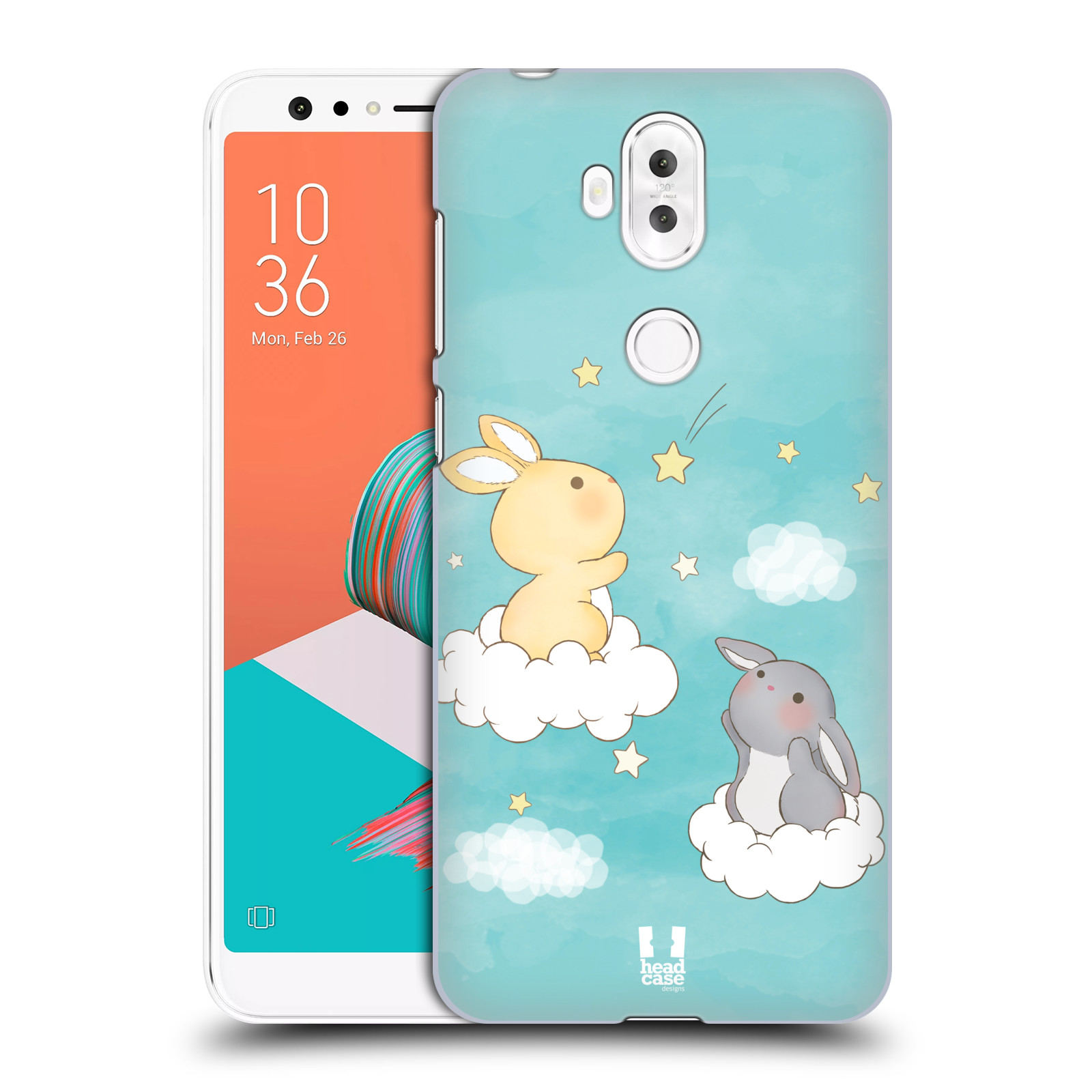 HEAD CASE plastový obal na mobil Asus Zenfone 5 LITE ZC600KL vzor králíček a hvězdy modrá