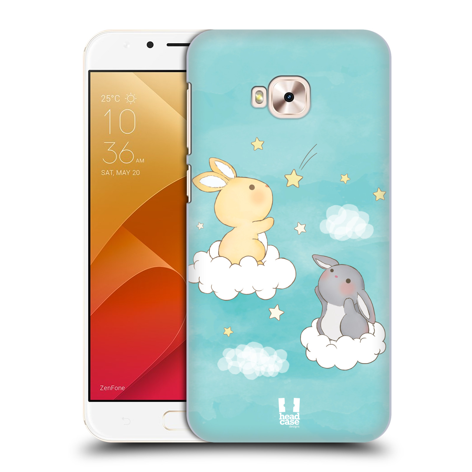 HEAD CASE plastový obal na mobil Asus Zenfone 4 Selfie Pro ZD552KL vzor králíček a hvězdy modrá