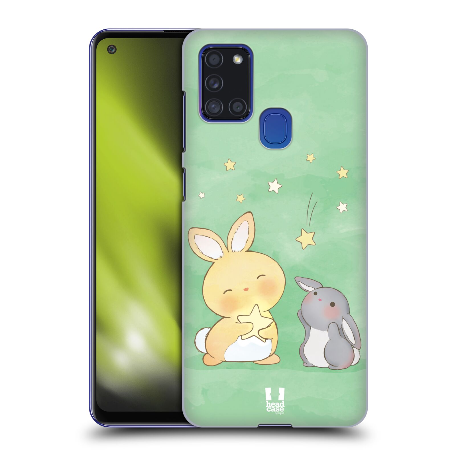 Zadní obal pro mobil Samsung Galaxy A21s - HEAD CASE - Dva Zajíčci a hvězdy