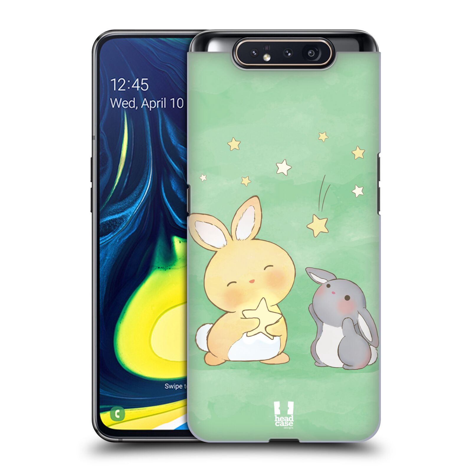 Zadní obal pro mobil Samsung Galaxy A80 - HEAD CASE - Dva Zajíčci a hvězdy