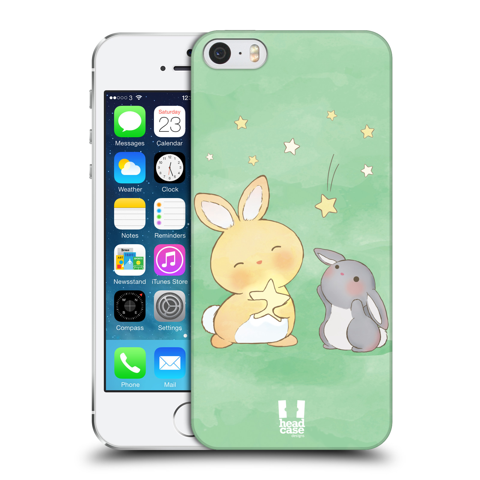 Zadní obal pro mobil Apple Iphone 5/5S/SE 2015 - HEAD CASE - Dva Zajíčci a hvězdy