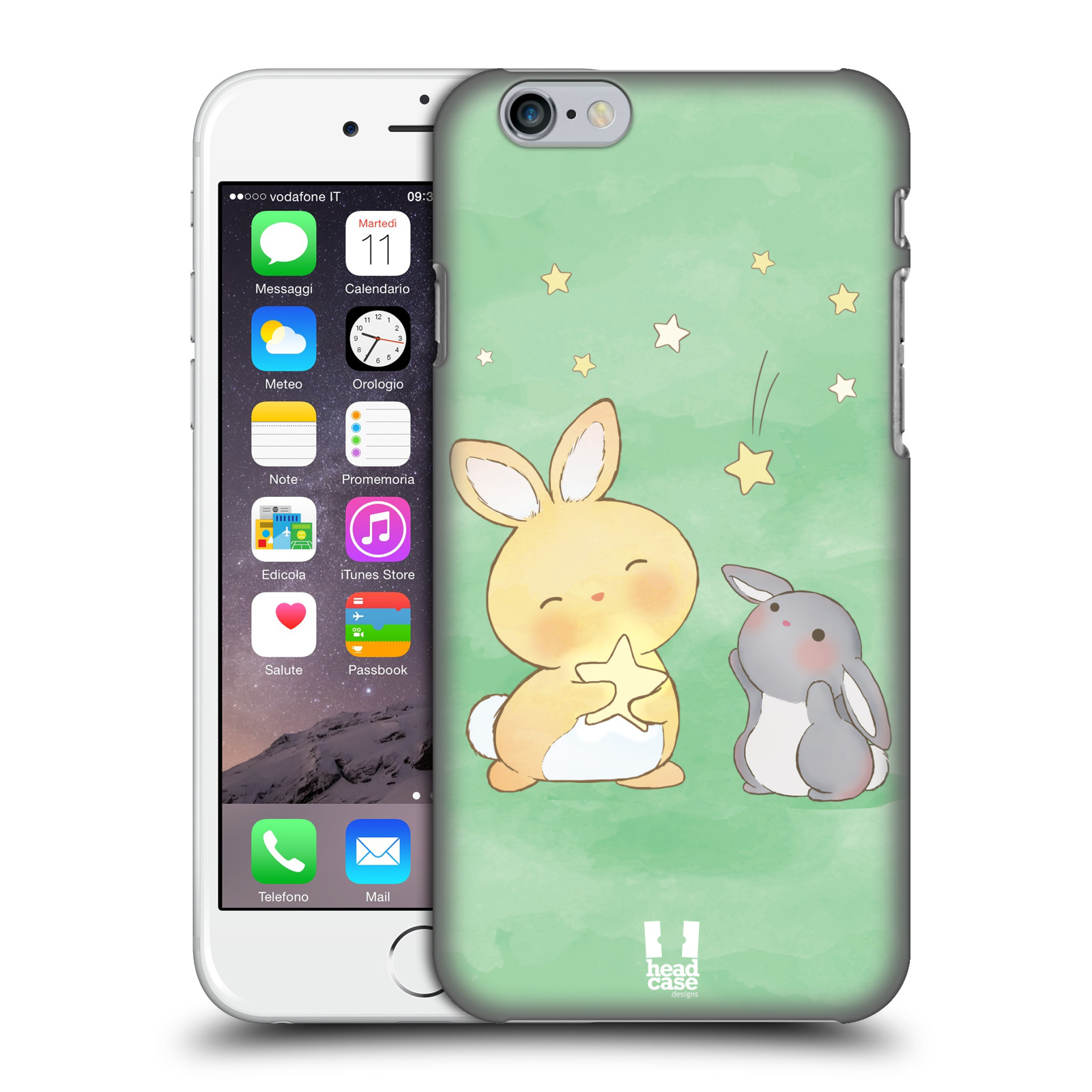 Zadní obal pro mobil Apple Iphone 6/6S - HEAD CASE - Dva Zajíčci a hvězdy