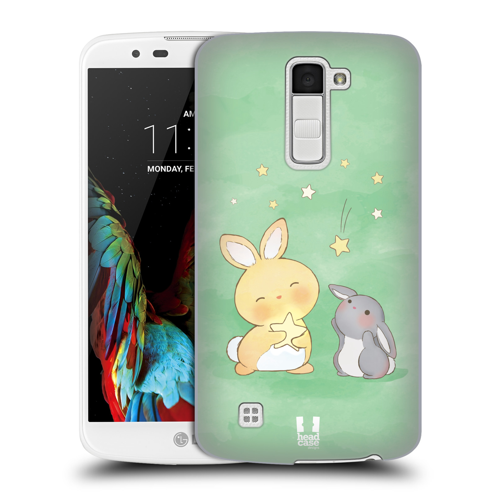 HEAD CASE plastový obal na mobil LG K10 vzor králíček a hvězdy zelená