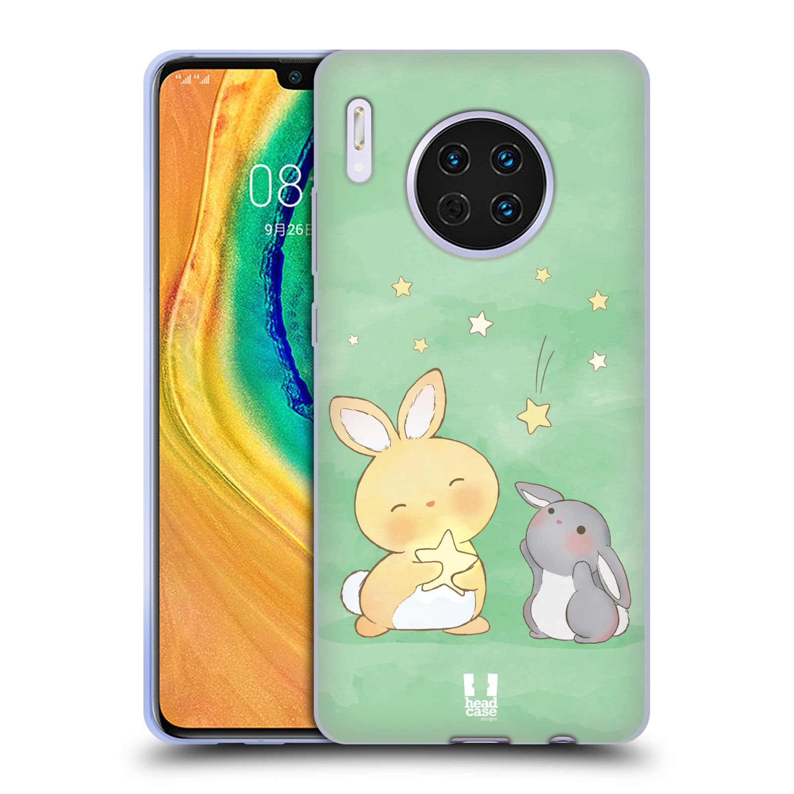 Zadní obal pro mobil Huawei Mate 30 - HEAD CASE - Dva Zajíčci a hvězdy