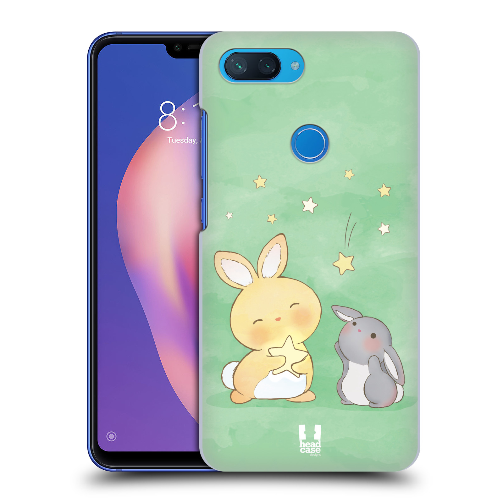 Zadní obal pro mobil Xiaomi Mi 8 LITE - HEAD CASE - Dva Zajíčci a hvězdy