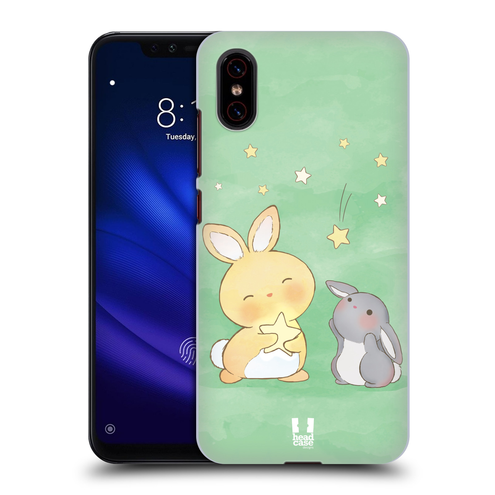 Zadní obal pro mobil Xiaomi Mi 8 PRO - HEAD CASE - Dva Zajíčci a hvězdy