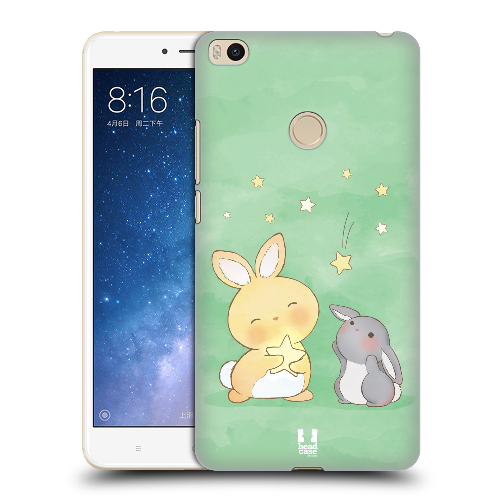 Zadní obal pro mobil Xiaomi Mi Max 2 - HEAD CASE - Dva Zajíčci a hvězdy