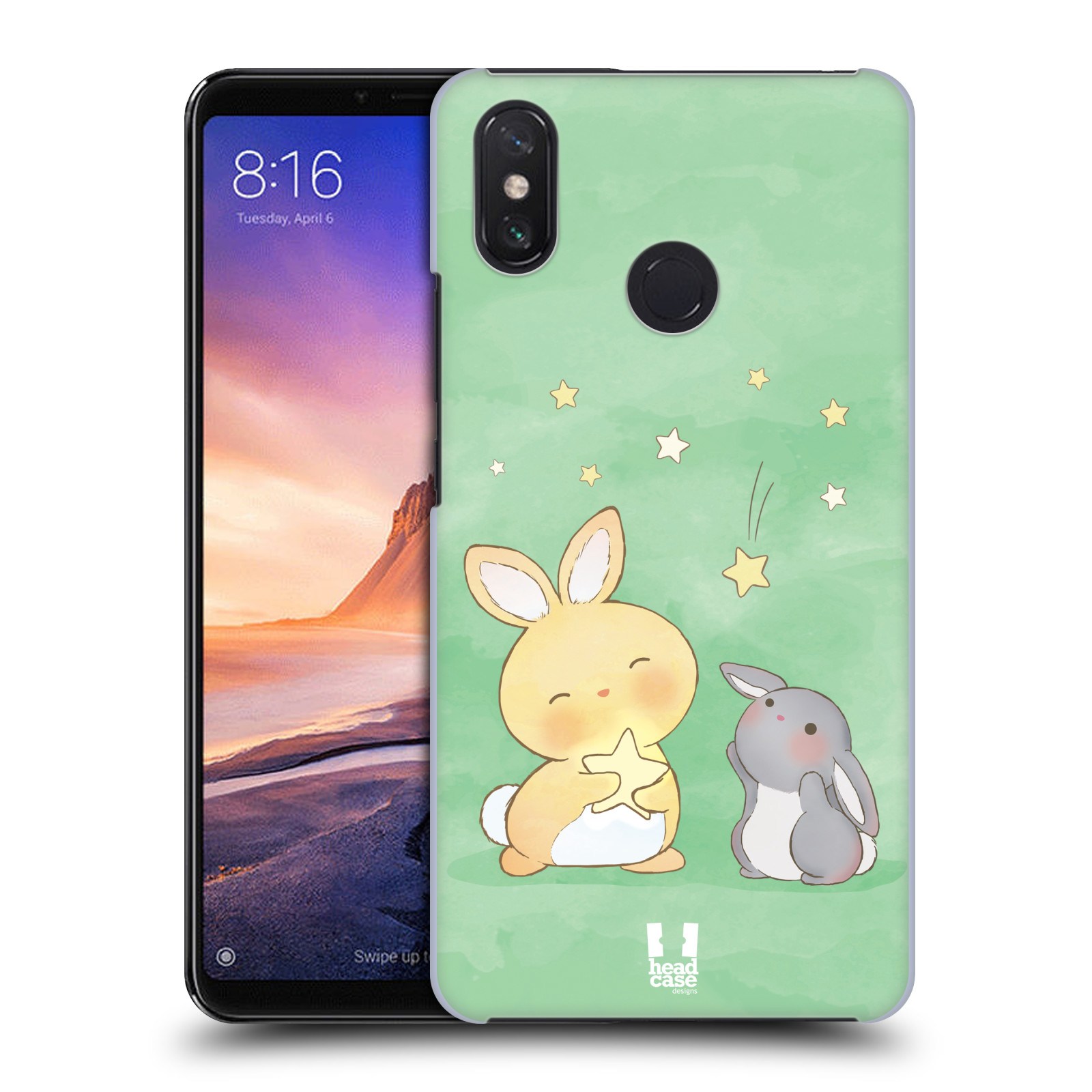 Zadní obal pro mobil Xiaomi Mi Max 3 - HEAD CASE - Dva Zajíčci a hvězdy