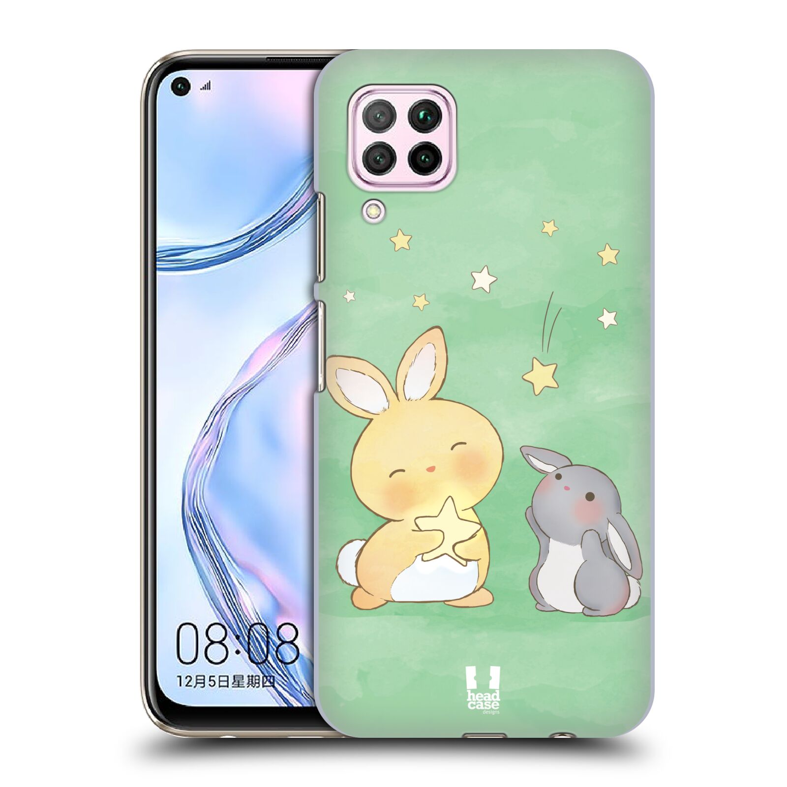 Zadní obal pro mobil Huawei P40 LITE - HEAD CASE - Dva Zajíčci a hvězdy