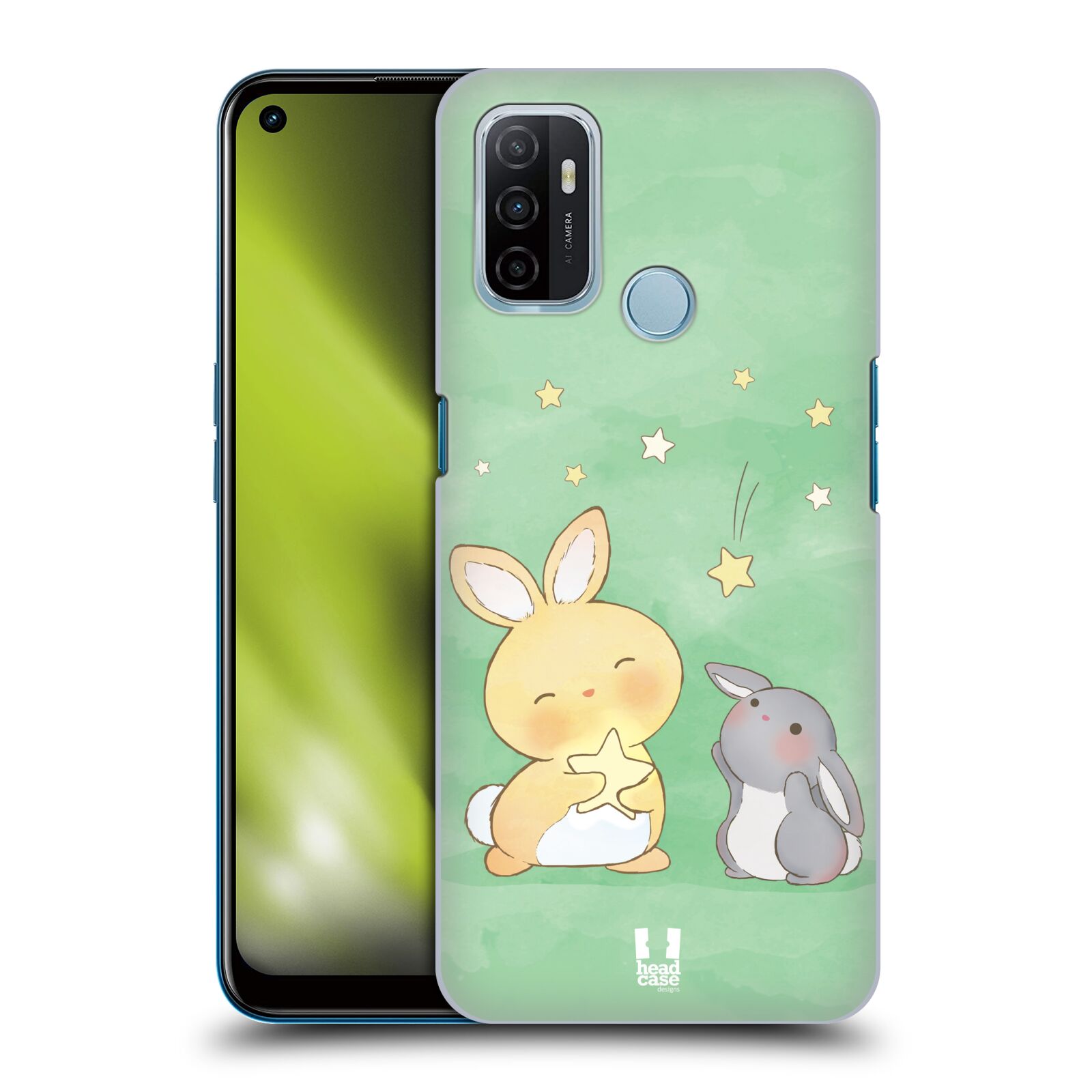 Zadní obal pro mobil Oppo A53 / A53s - HEAD CASE - Dva Zajíčci a hvězdy