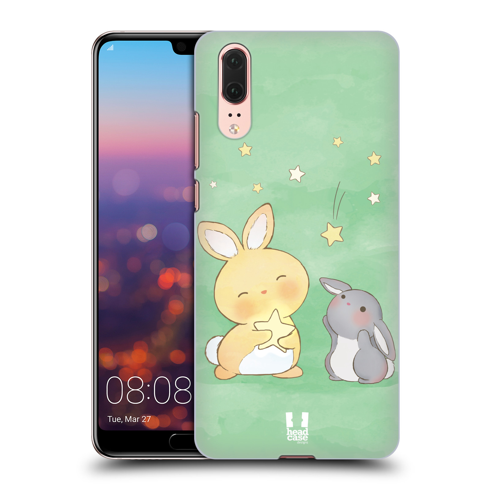 Zadní obal pro mobil Huawei P20 - HEAD CASE - Dva Zajíčci a hvězdy