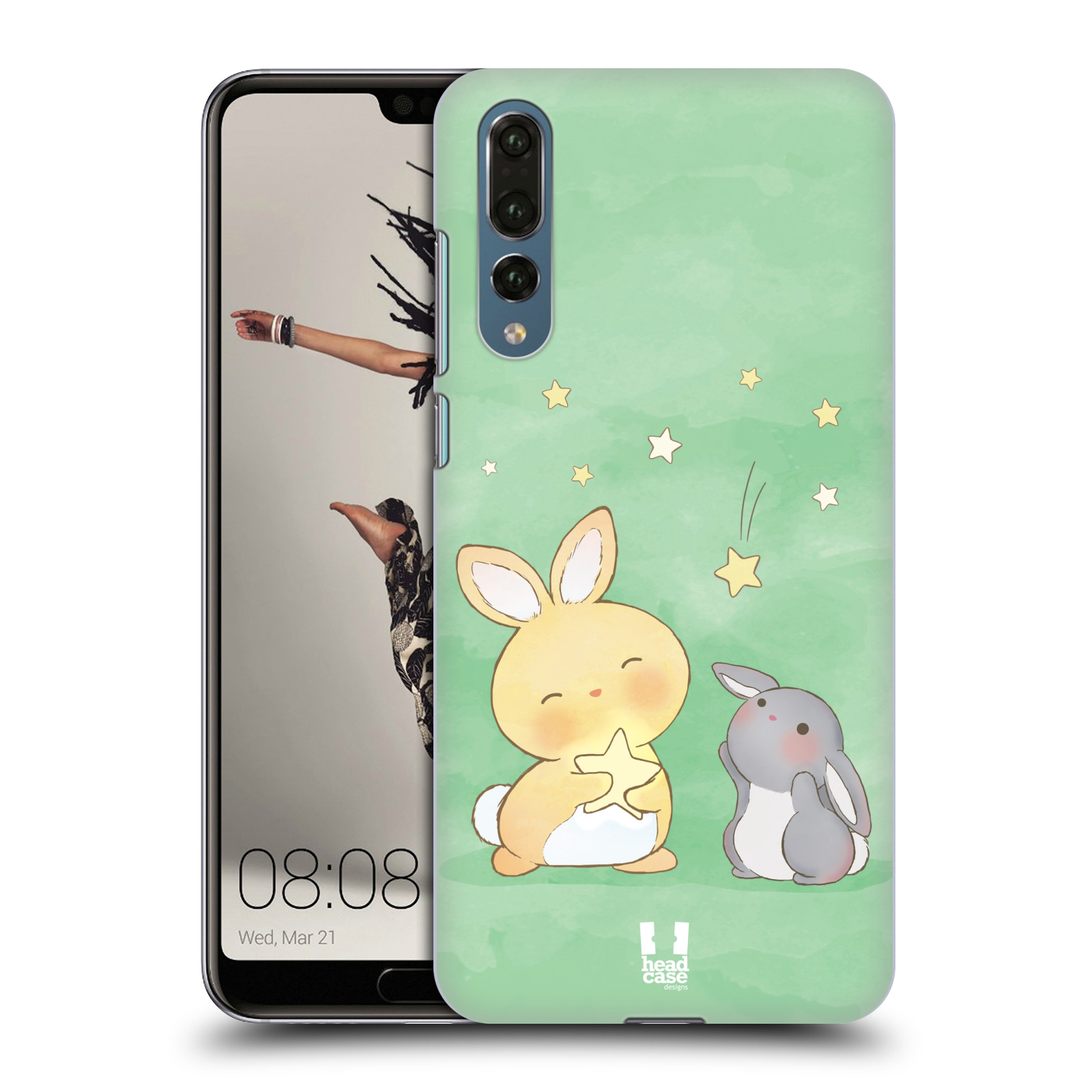 Zadní obal pro mobil Huawei P20 PRO - HEAD CASE - Dva Zajíčci a hvězdy