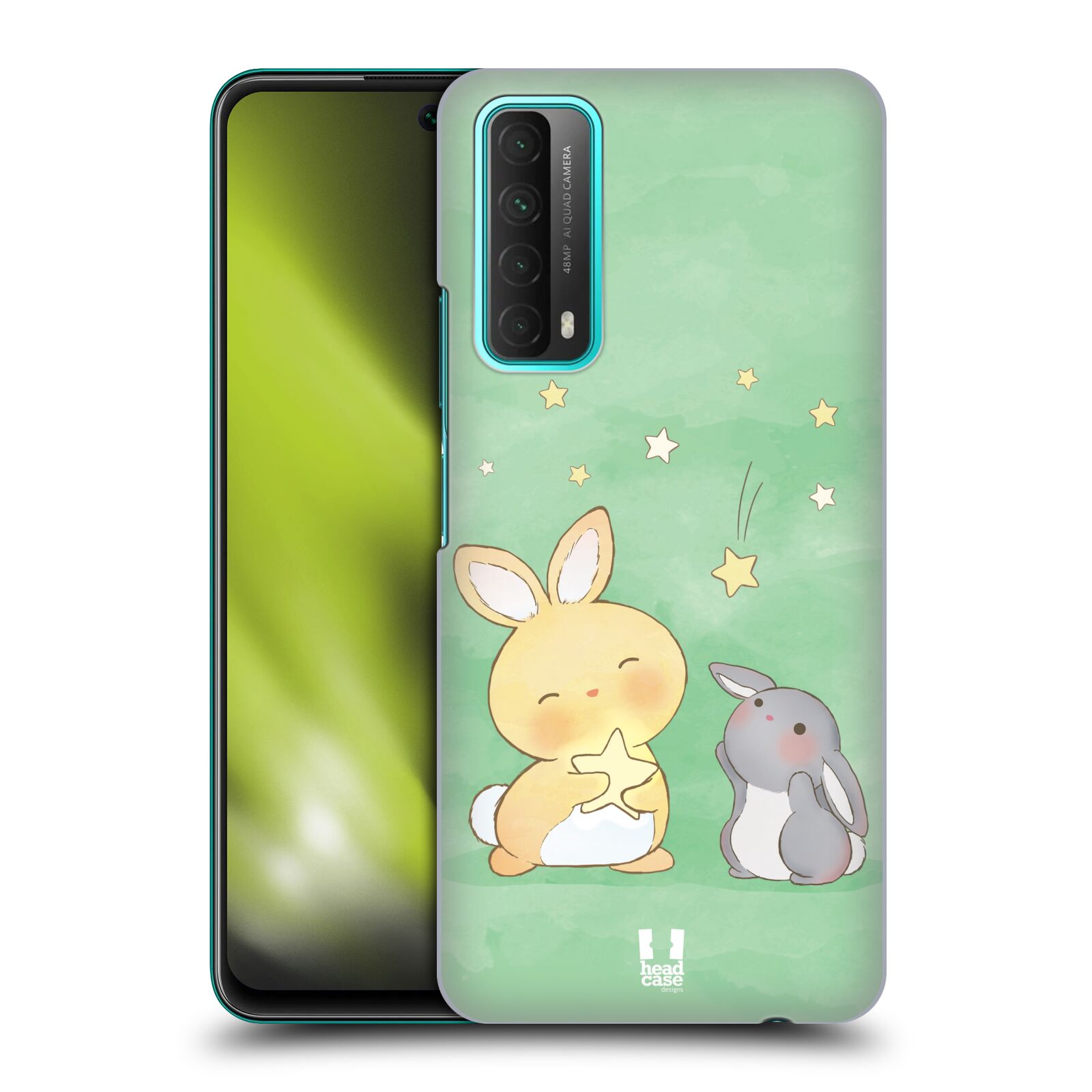 Zadní obal pro mobil Huawei P SMART 2021 - HEAD CASE - Dva Zajíčci a hvězdy