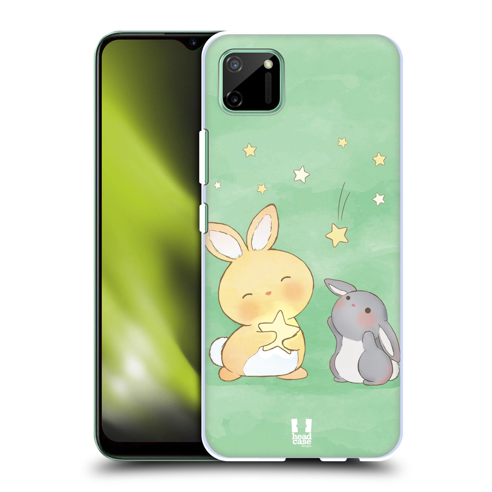 Zadní obal pro mobil Realme C11 - HEAD CASE - Dva Zajíčci a hvězdy