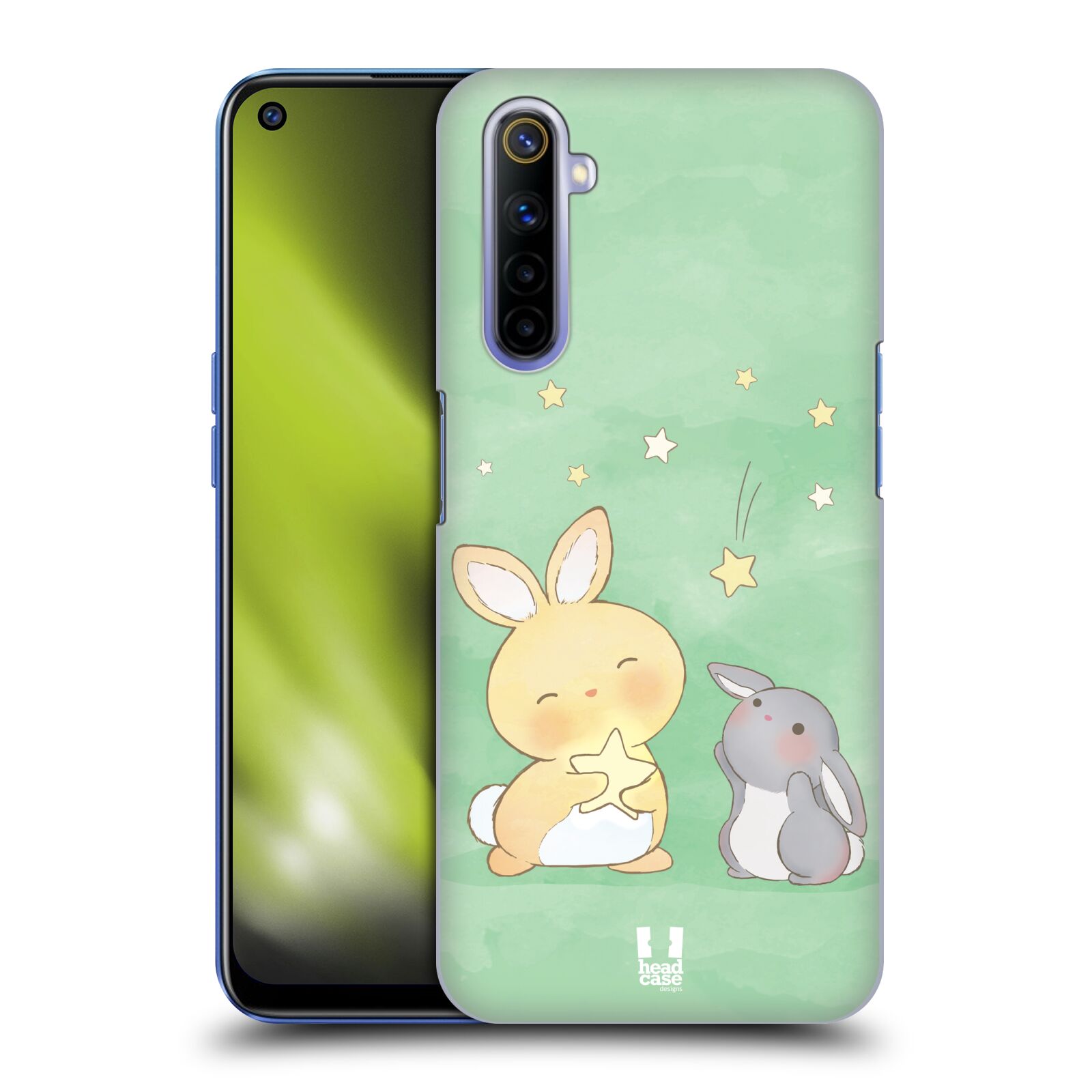 Zadní obal pro mobil Realme 6 - HEAD CASE - Dva Zajíčci a hvězdy